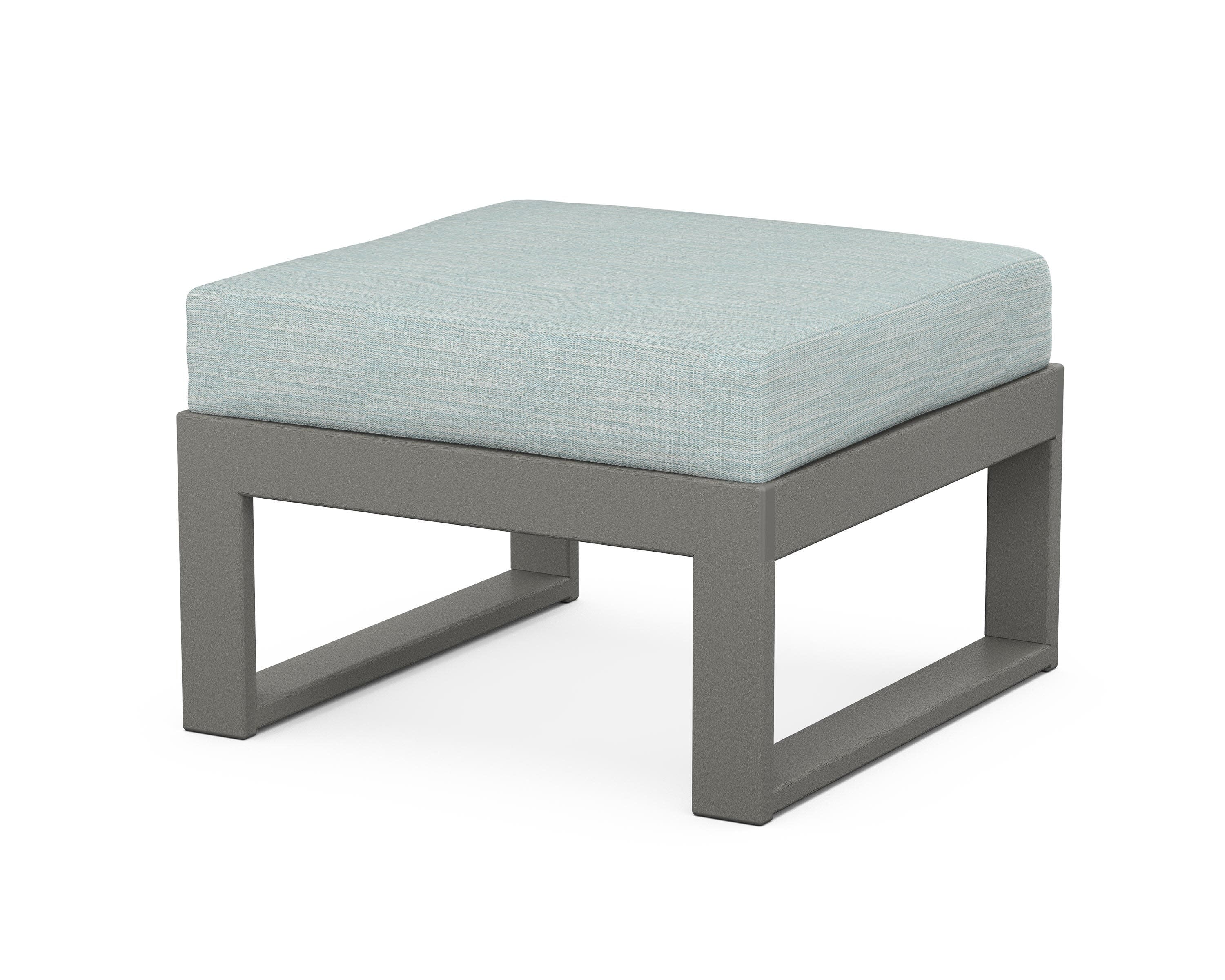 Modular Ottoman - Modern in Slate Grey / Soothe Mist