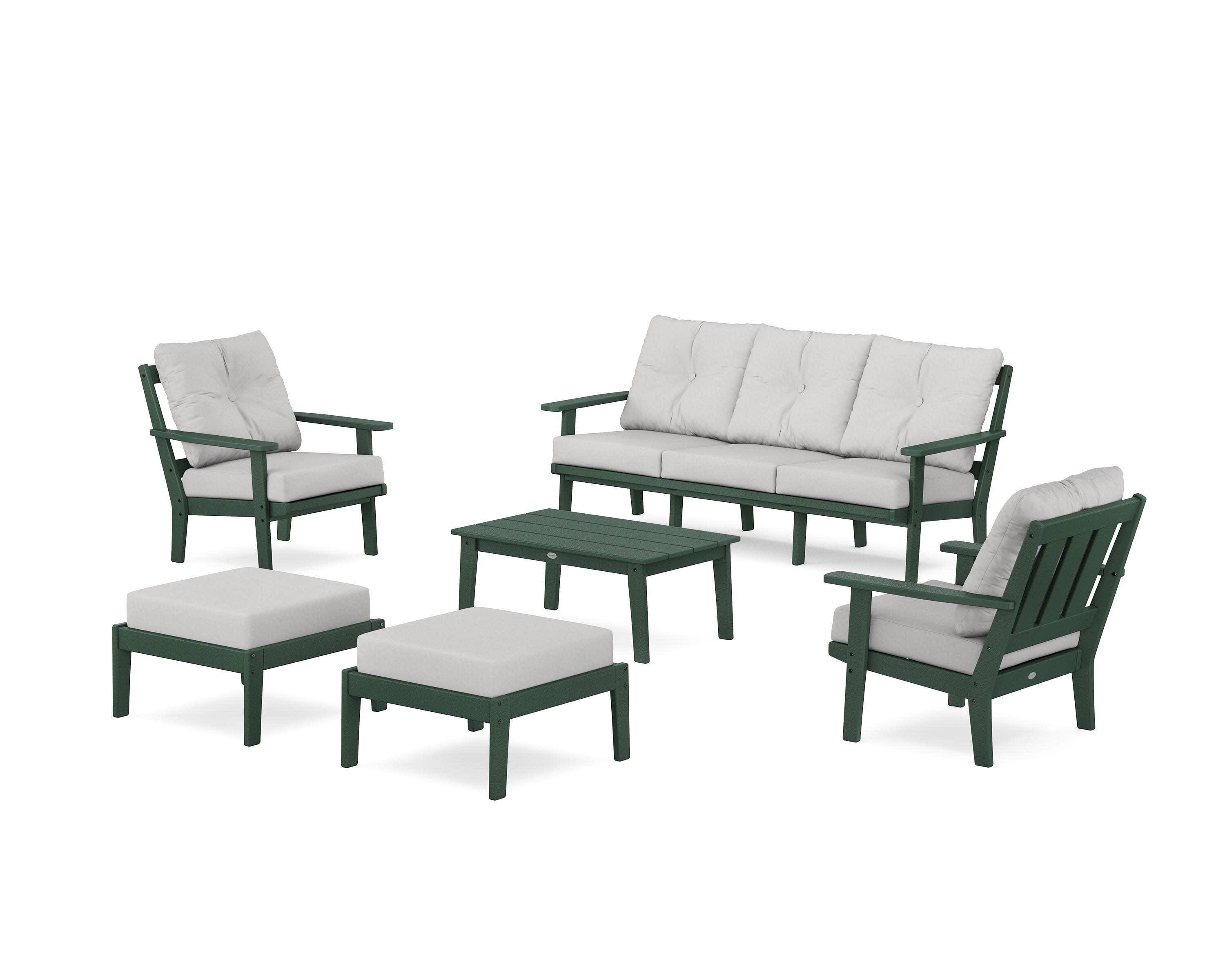 Oxford 6-Piece Lounge Sofa Set in Green / Diamond in the Rough