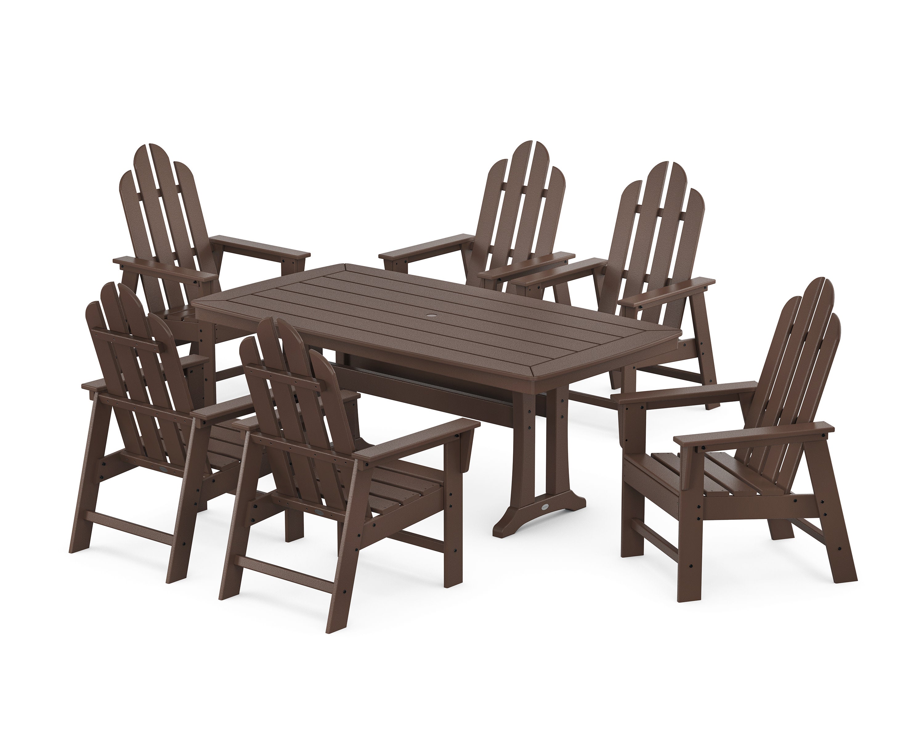 Long Island 7-Piece Dining Set with Trestle Legs in Mahogany