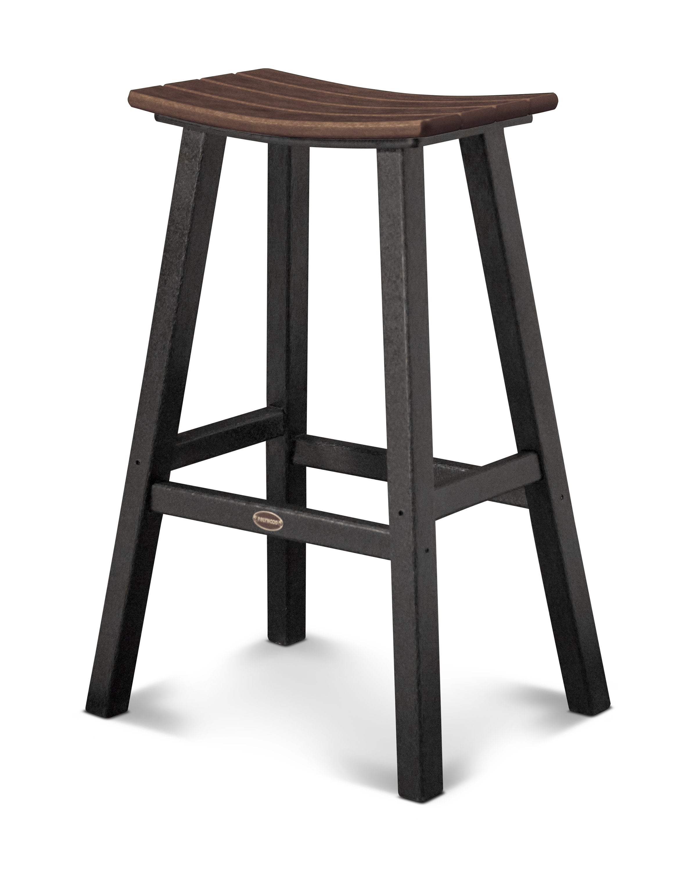 Contempo 30" Saddle Bar Stool in Black / Mahogany