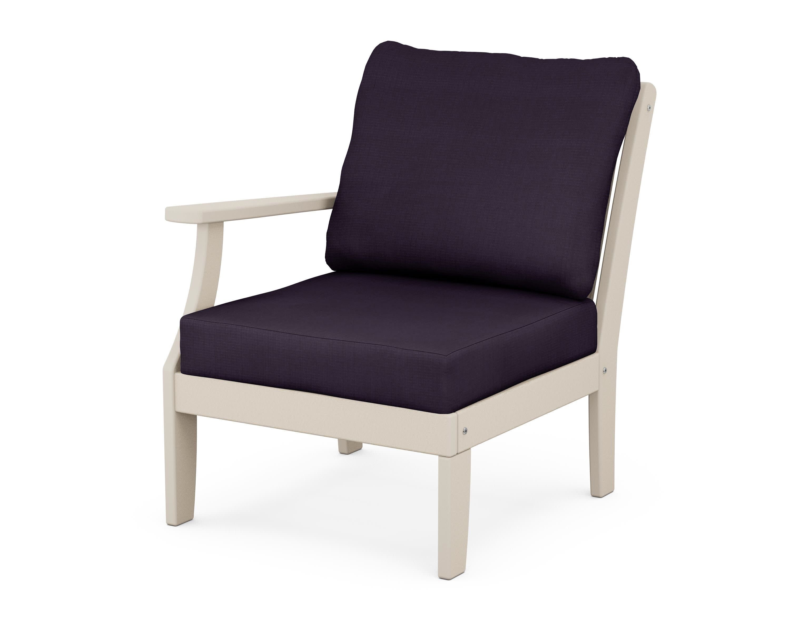 Braxton Modular Left Arm Chair in Sand / Navy Linen