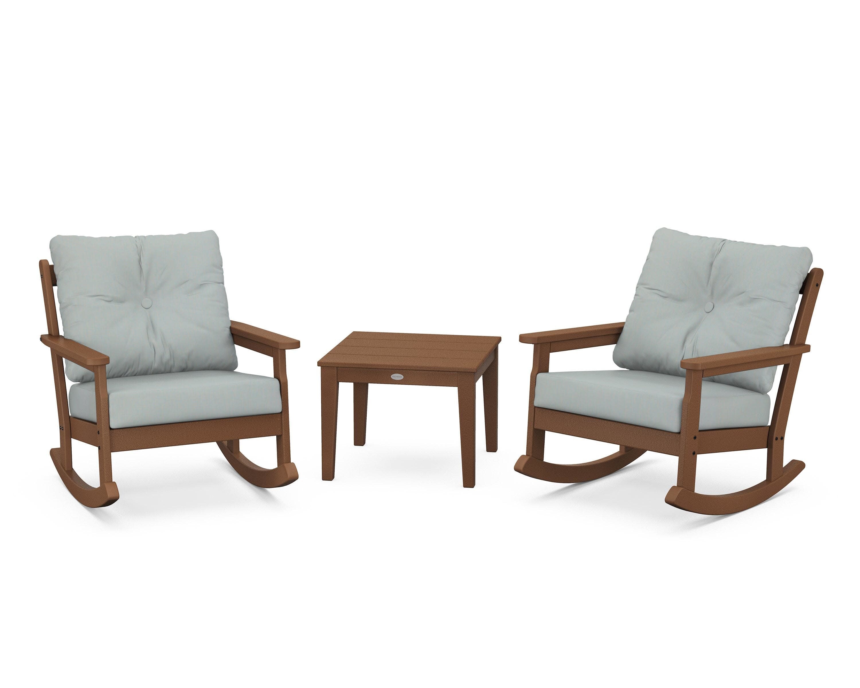 Vineyard 3-Piece Deep Seating Rocker Set in Teak / Spa