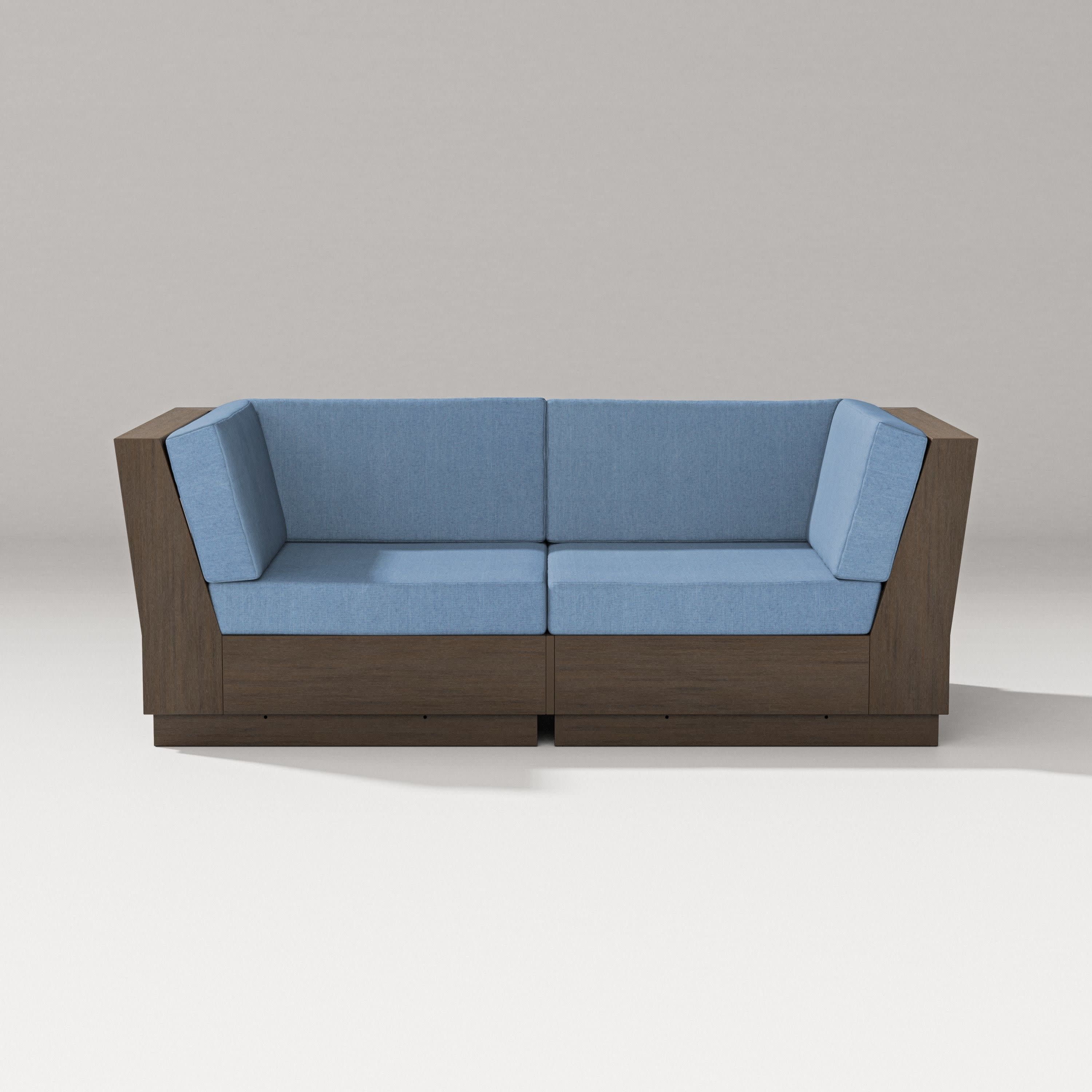 Elevate Loveseat Sectional in Kona / Sky Blue