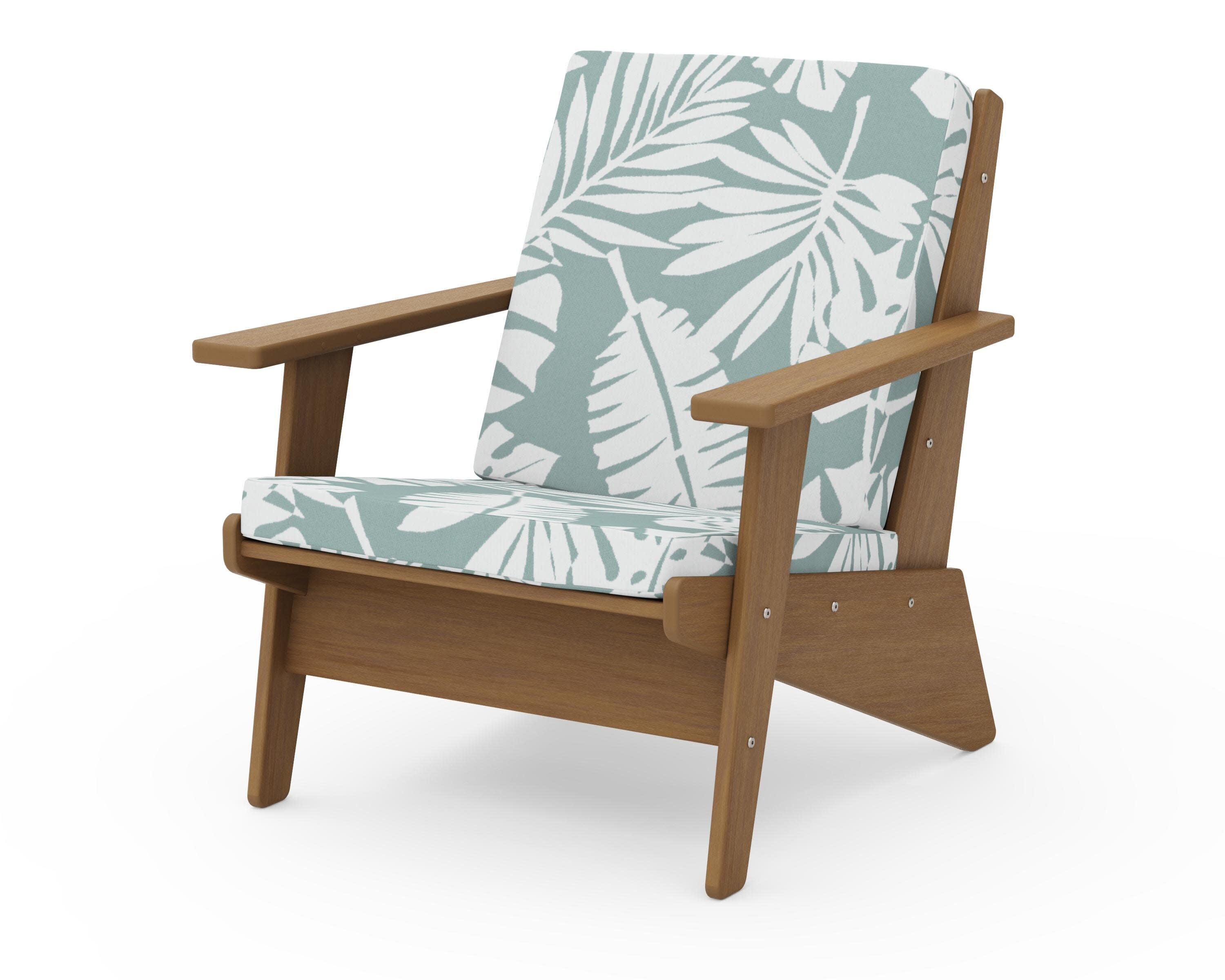 Riviera Modern Lounge Chair in Natural / Leaf Glacier Spa