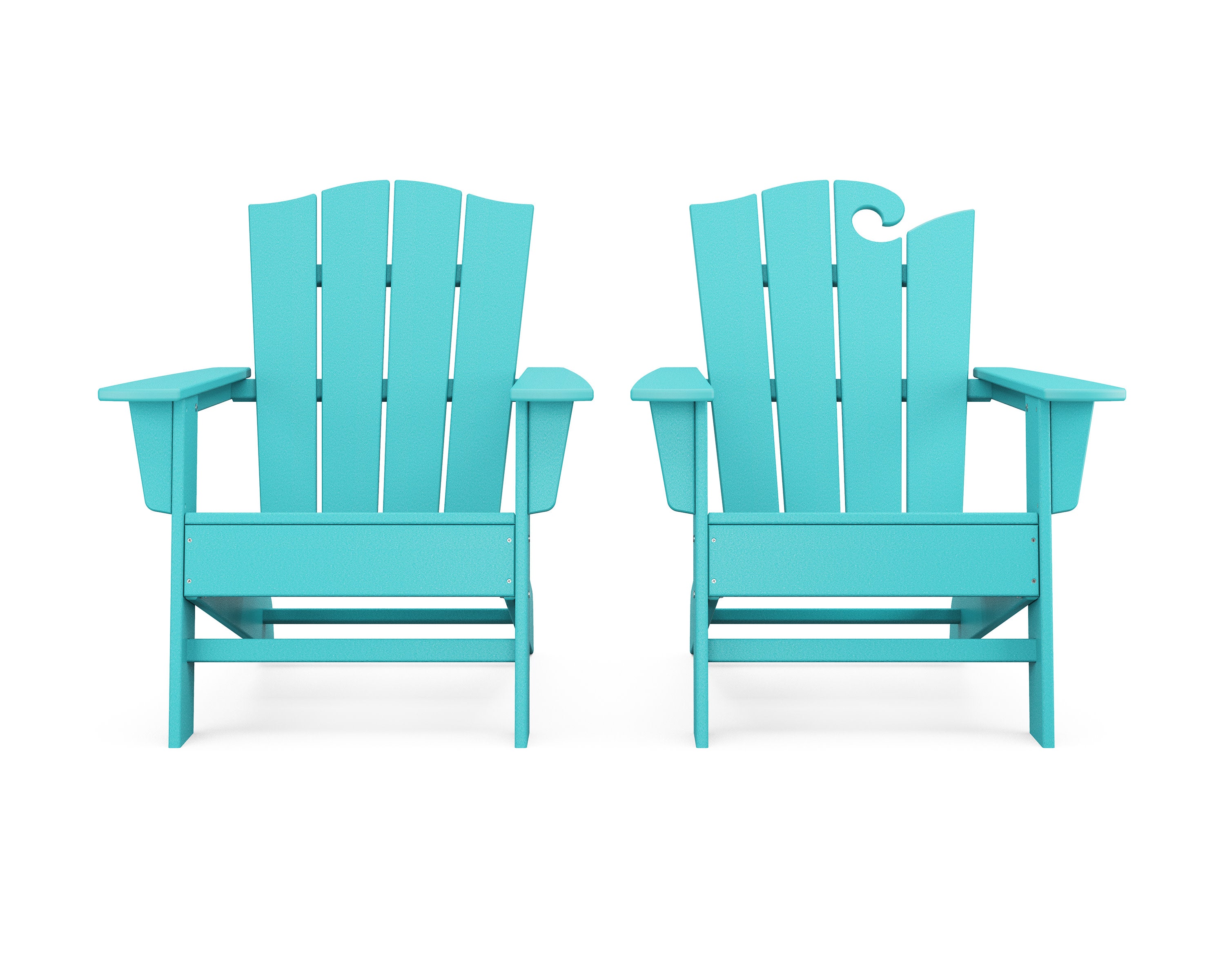 Wave 2-Piece Adirondack Chair Set with The Crest Chair in Aruba