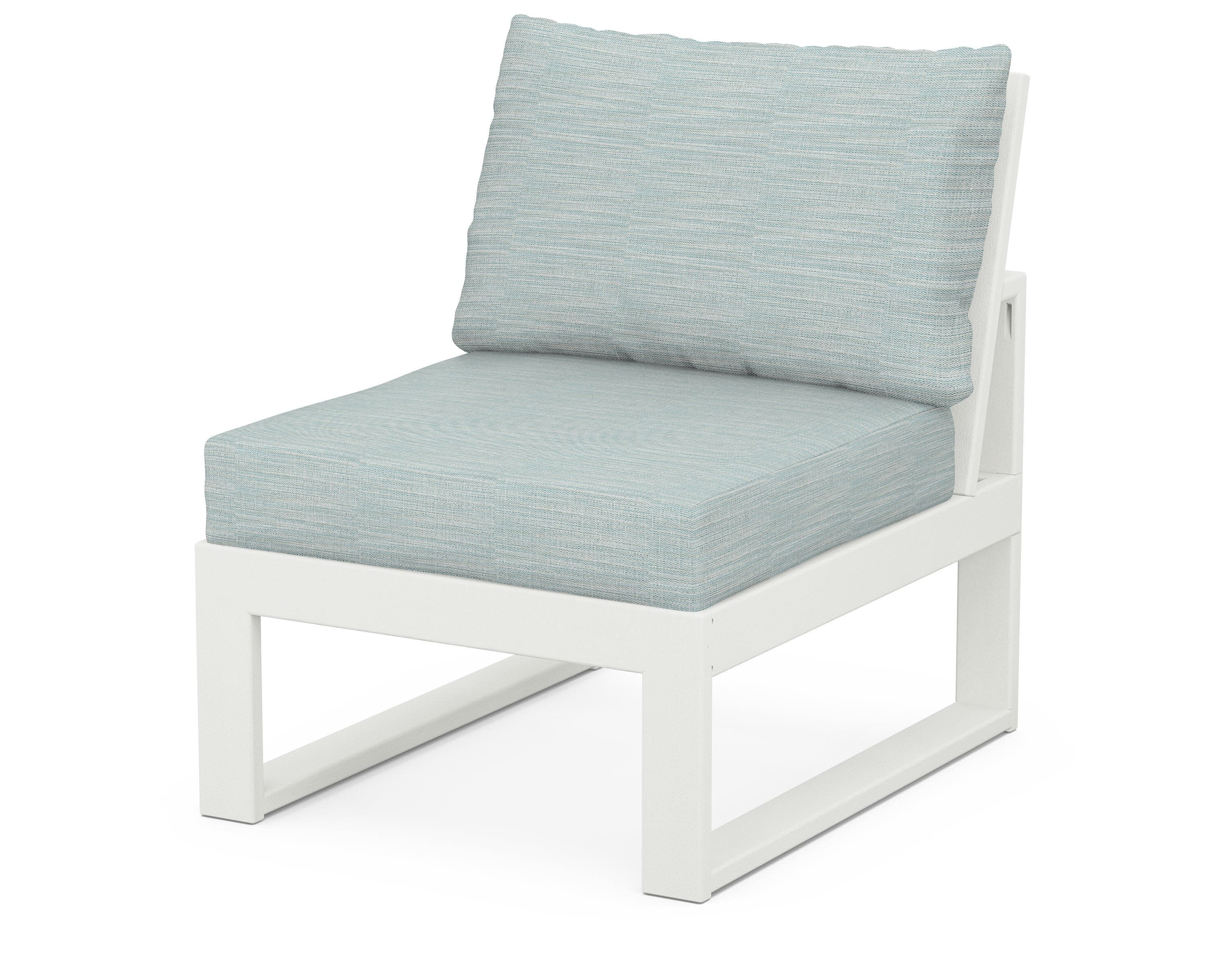 Modular Armless Chair in Vintage White / Soothe Mist