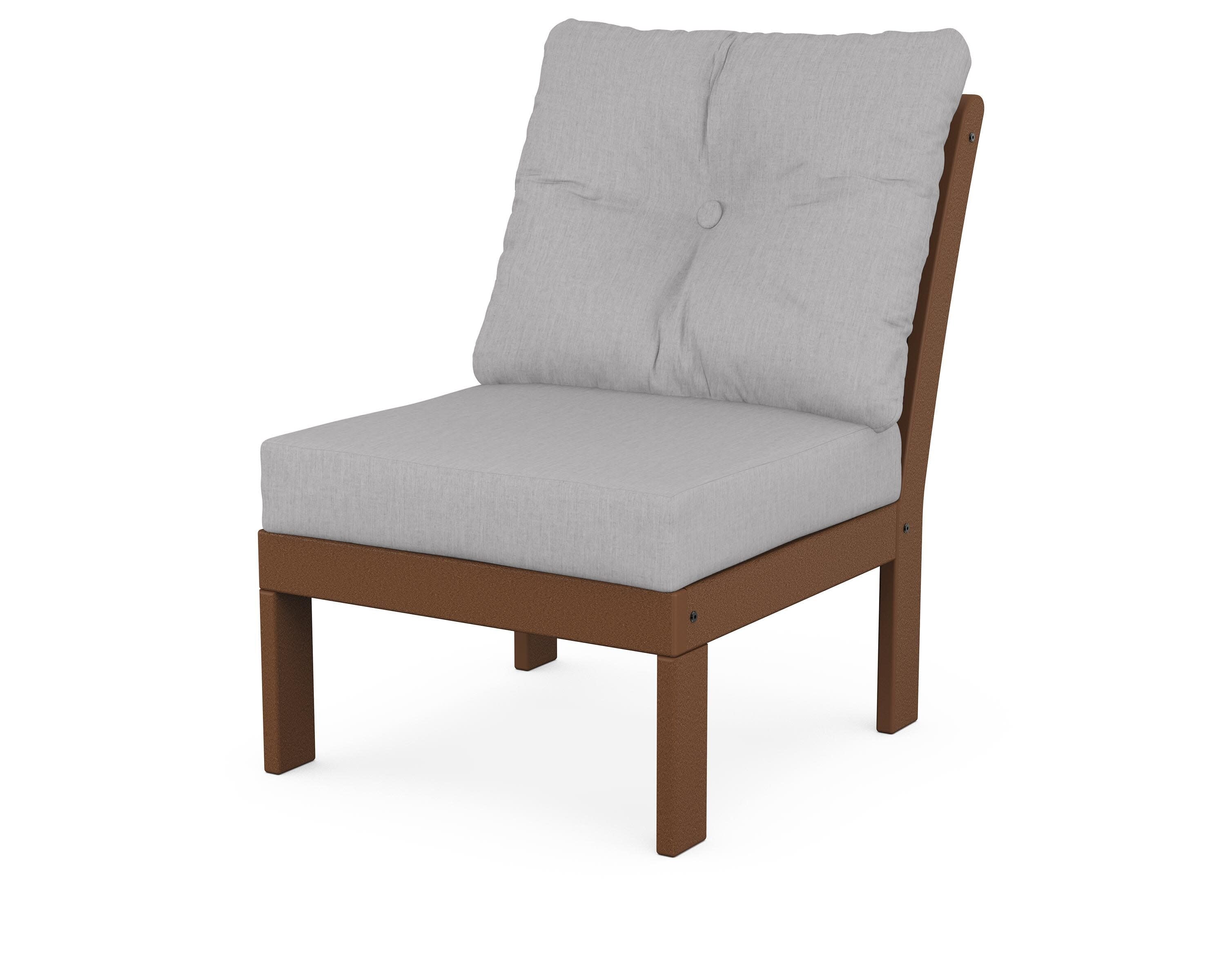 Vineyard Modular Armless Chair in Teak / Granite
