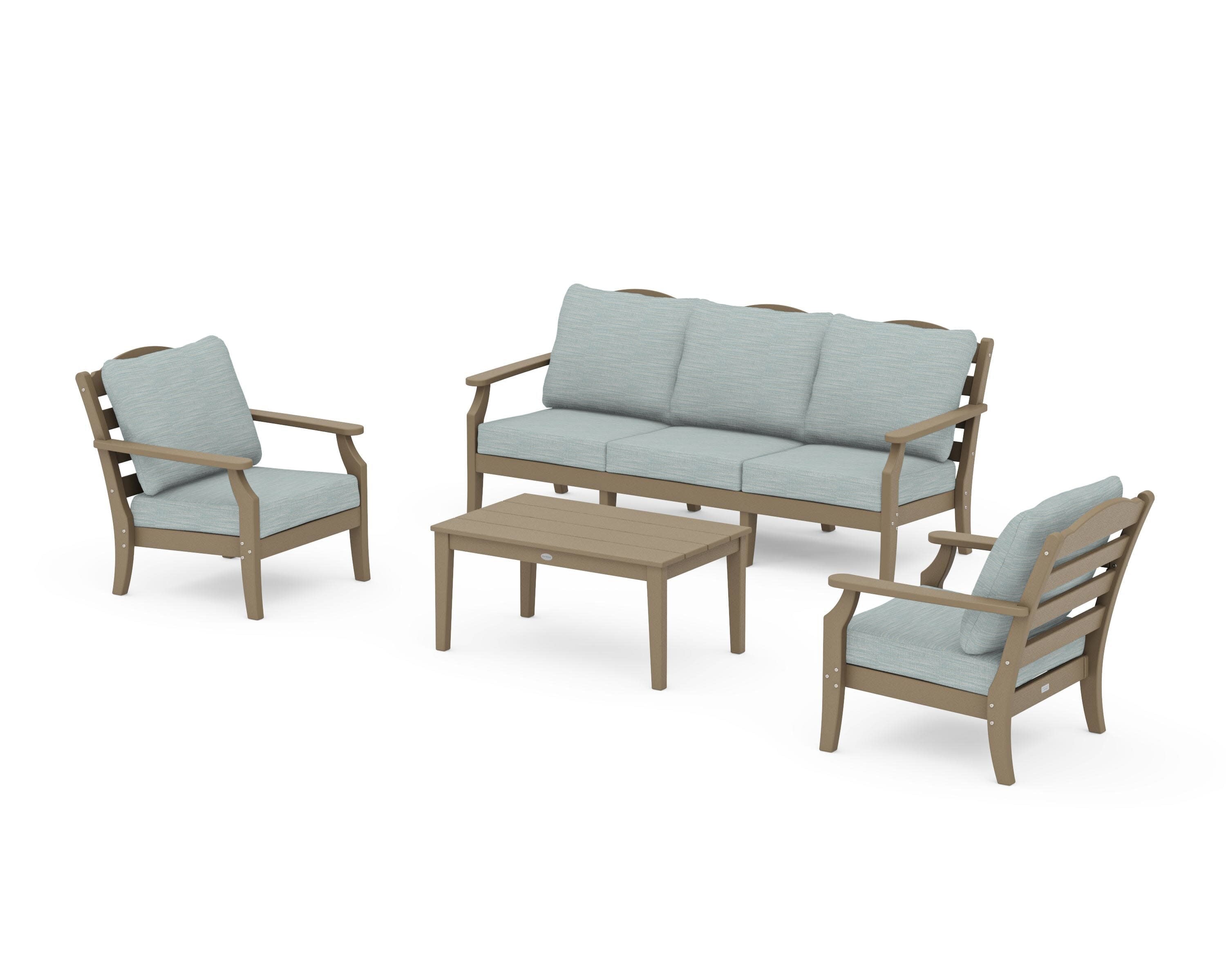 Savannah 4-Piece Deep Seating Set with Sofa in Vintage Sahara / Soothe Mist