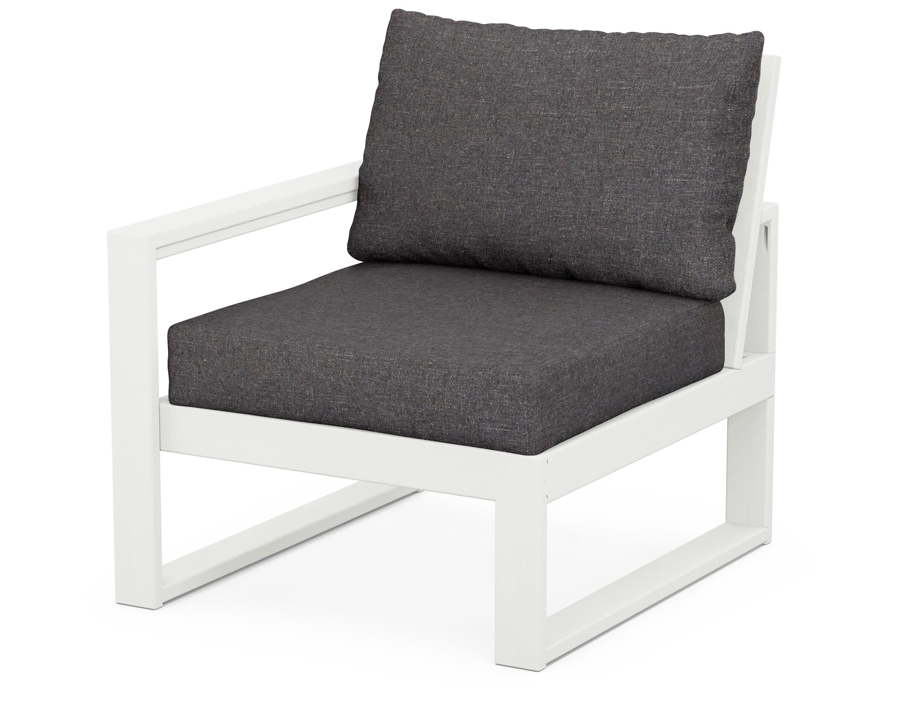 EDGE Modular Left Arm Chair in Vintage White / Ash Charcoal