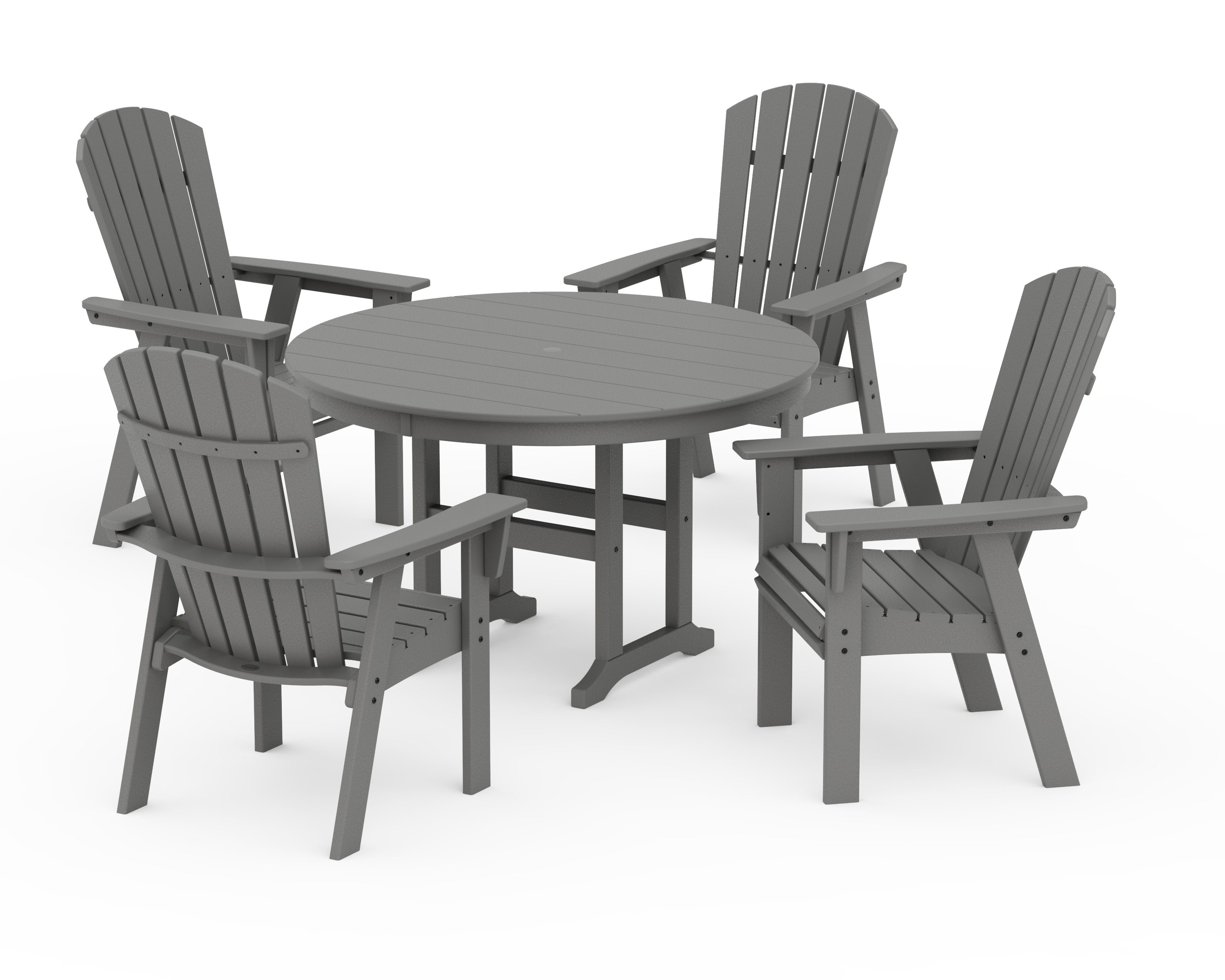 Nautical Adirondack 5-Piece Round Farmhouse Dining Set in Slate Grey