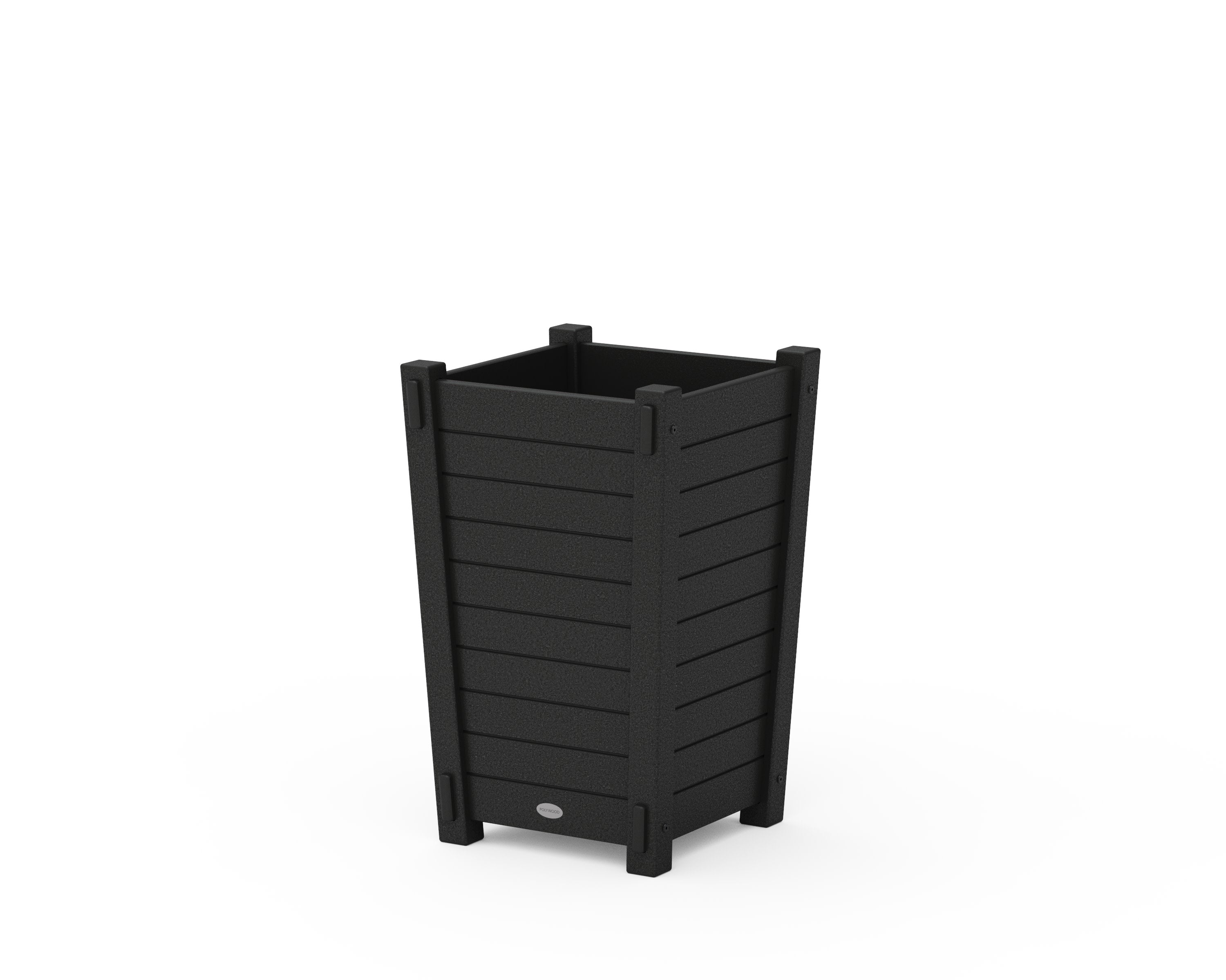 Nautical Tapered Square Short Planter Box in Black