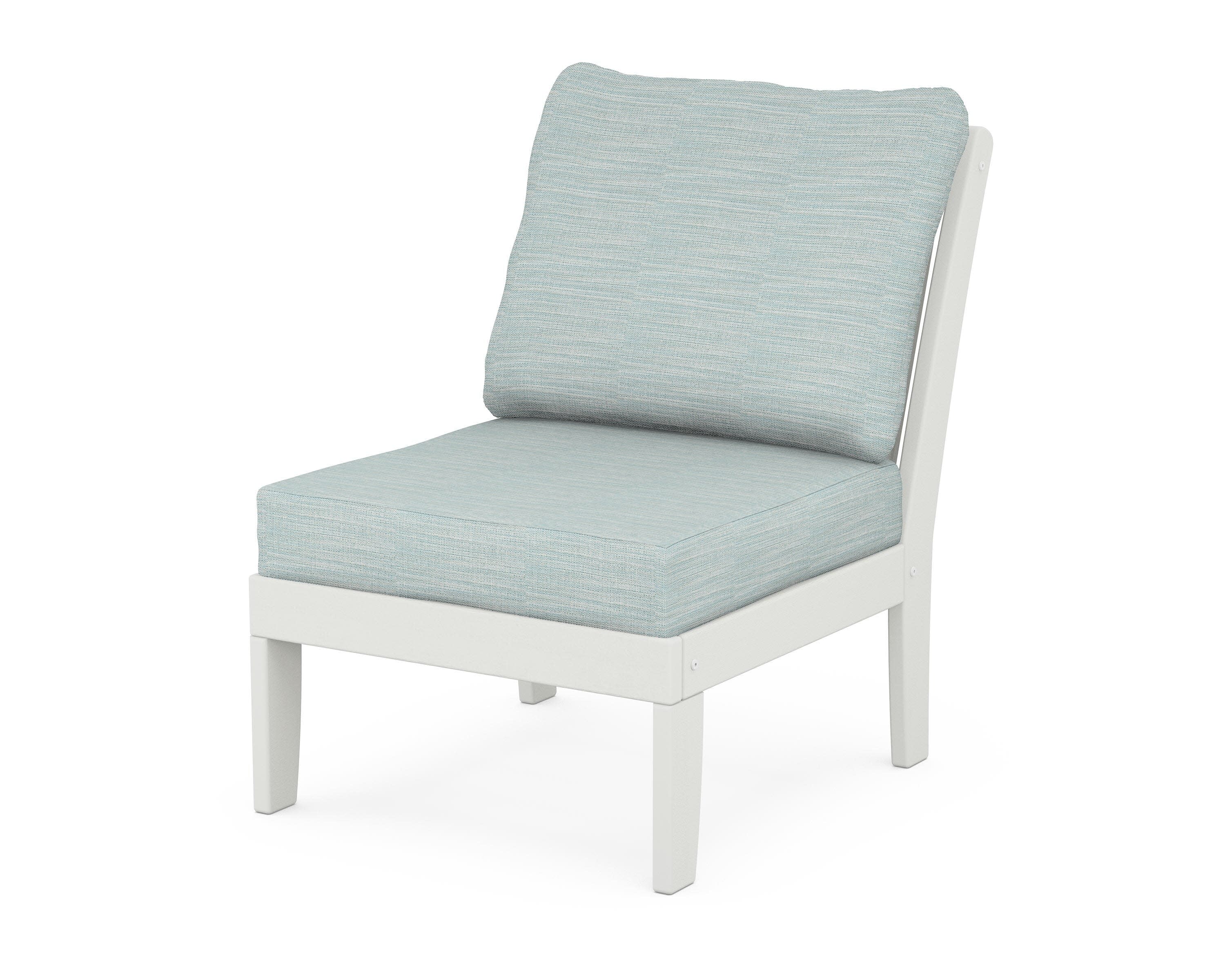 Braxton Modular Armless Chair in Vintage White / Soothe Mist