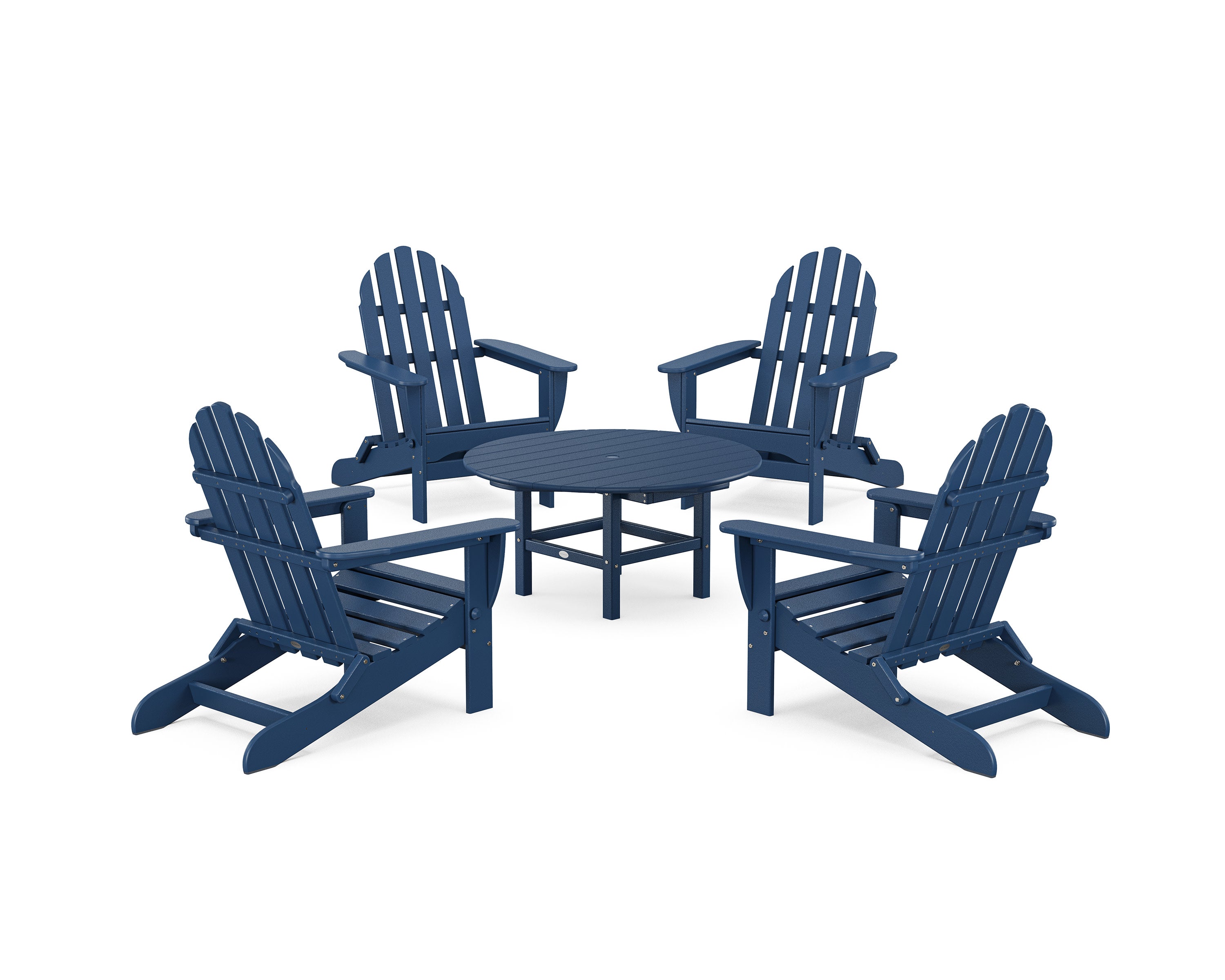 Classic Folding Adirondack 5-Piece Conversation Group in Navy