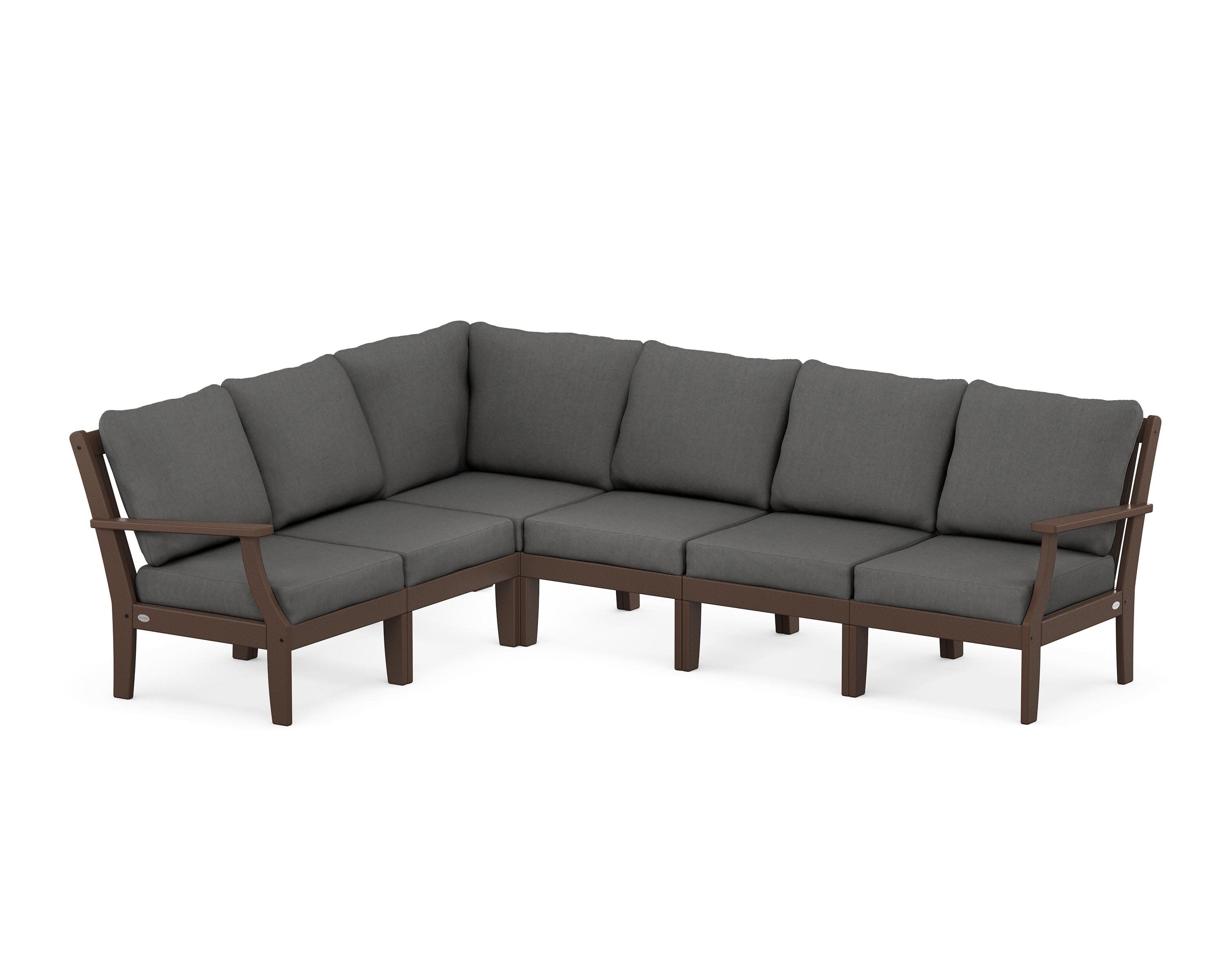 Braxton Modular 6-Piece Deep Seating Set in Mahogany / Spectrum Carbon