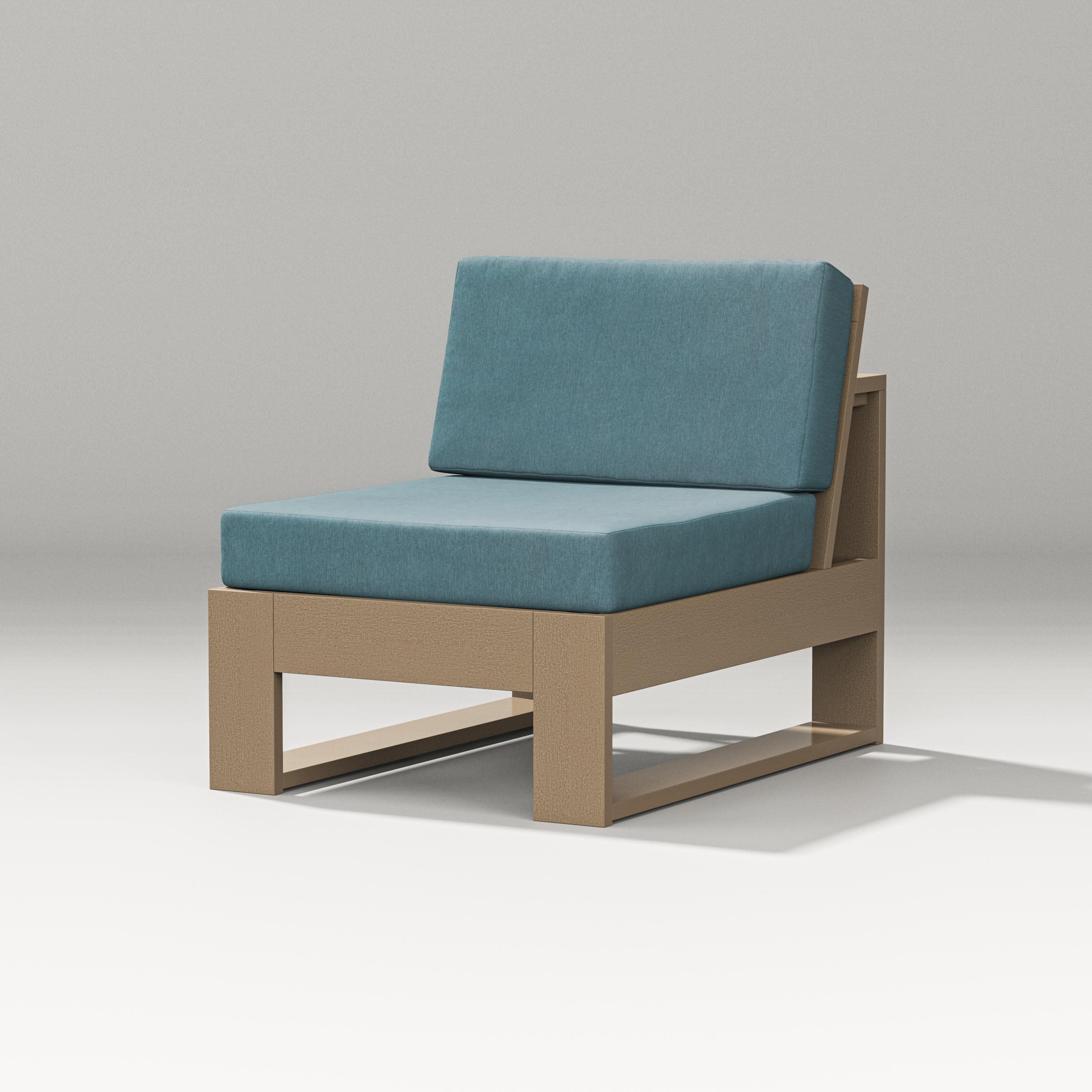 Latitude Modular Armless Chair in Vintage Sahara / Ocean Teal
