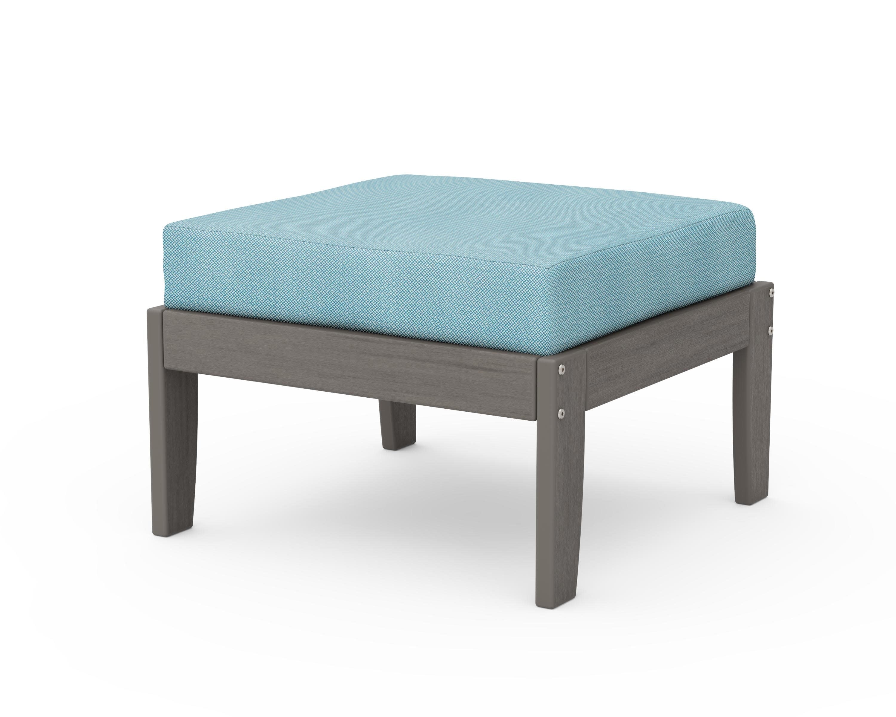 Modular Ottoman - Classic in Driftwood / Lattice Sky Blue