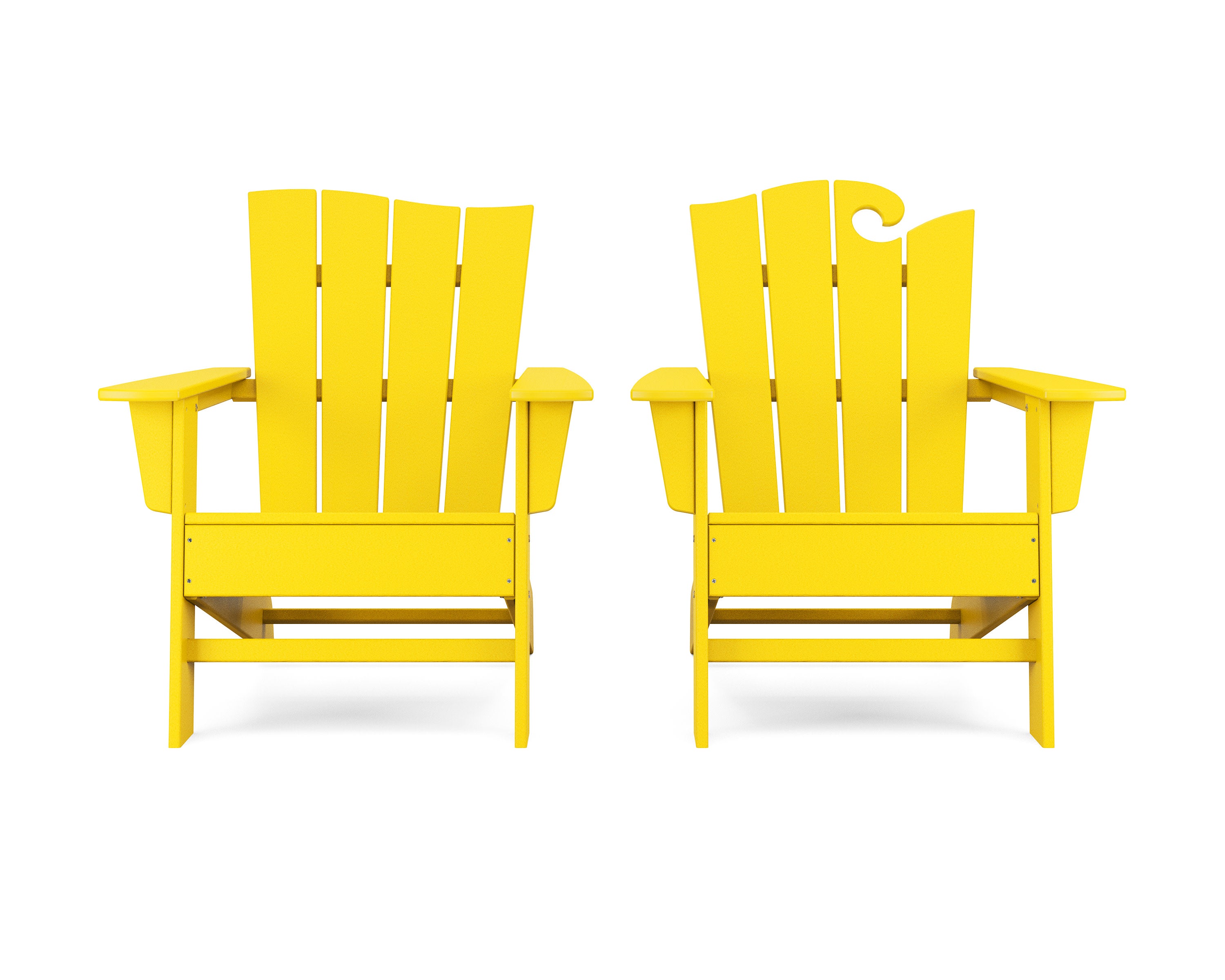 Wave 2-Piece Adirondack Set with The Wave Chair Left in Lemon