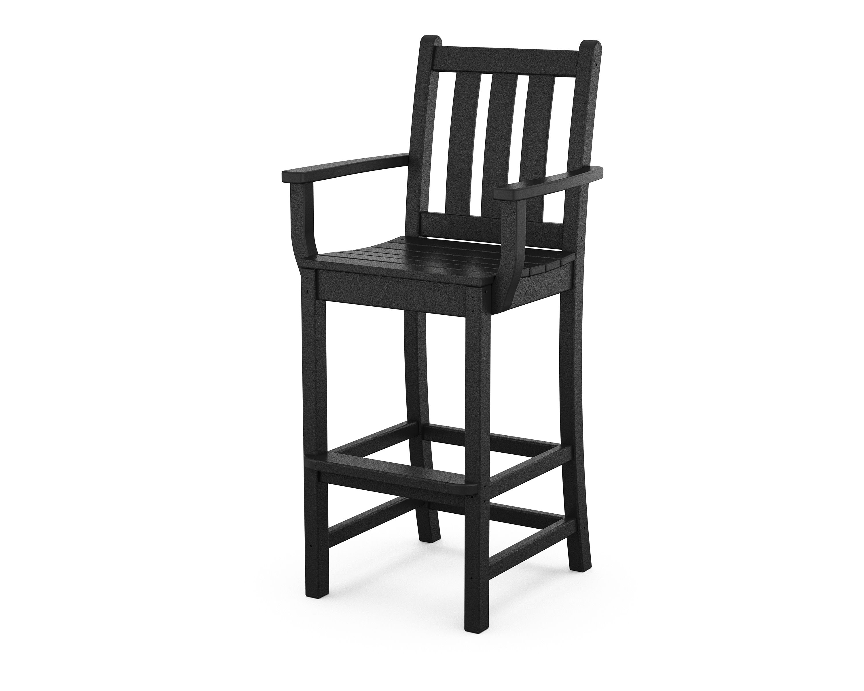 Traditional Garden Bar Arm Chair in Black