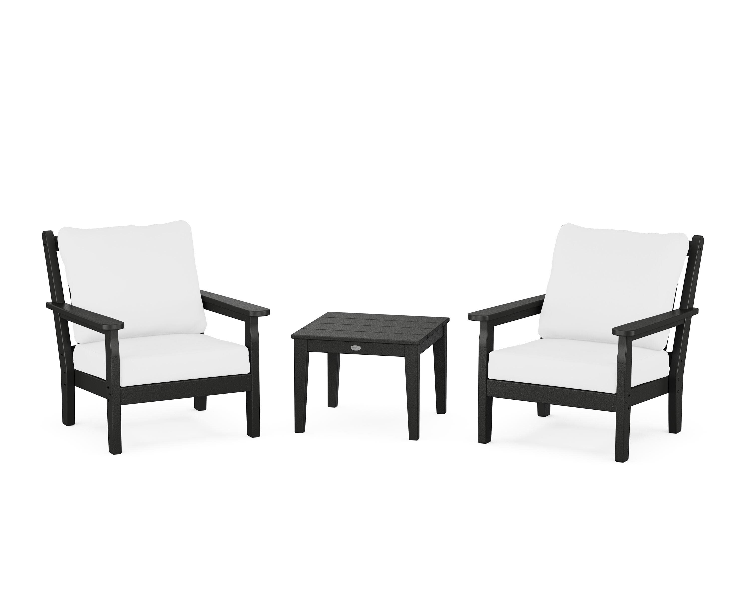 Chippendale 3-Piece Deep Seating Set in Black / Natural