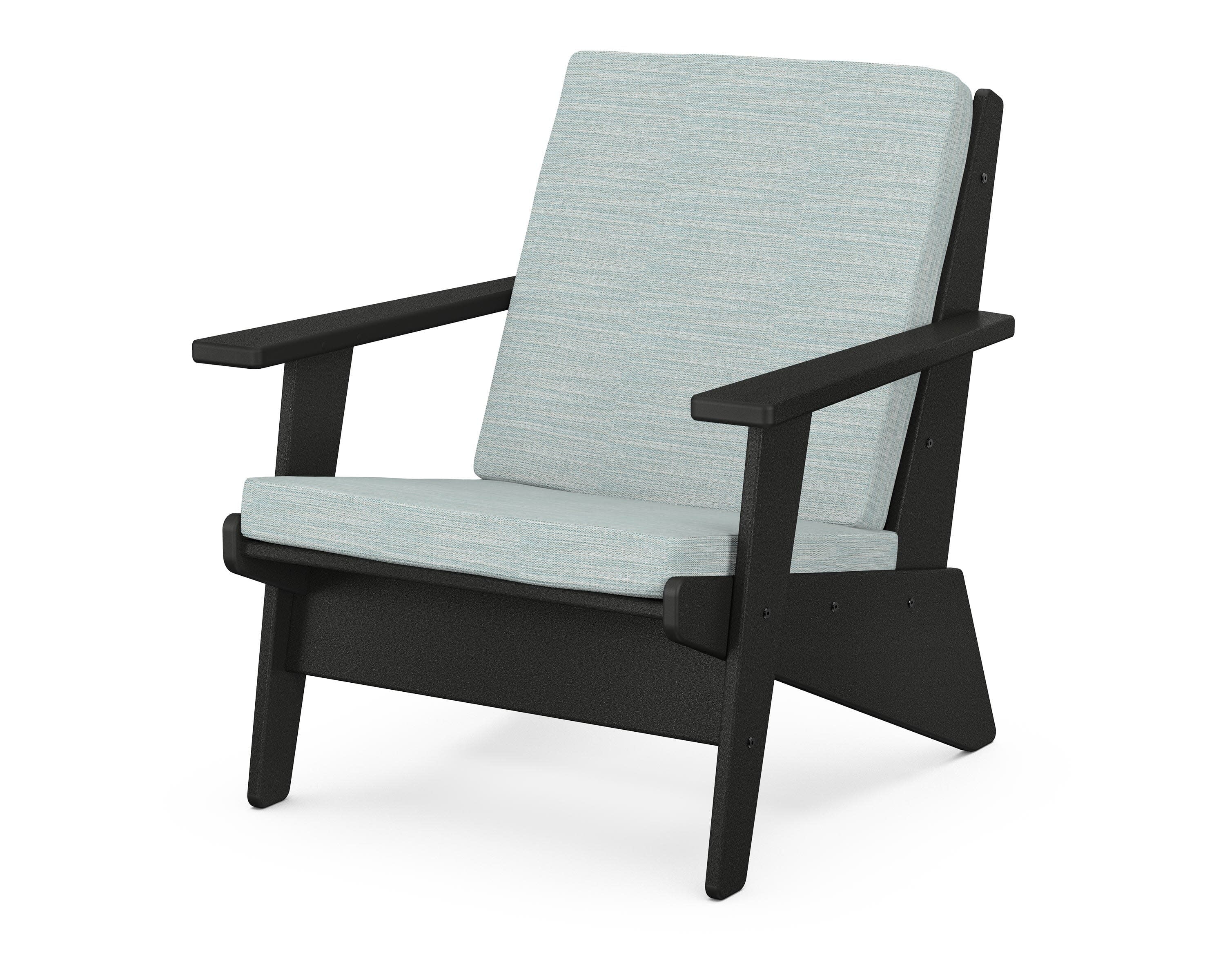 Riviera Modern Lounge Chair in Black / Soothe Mist