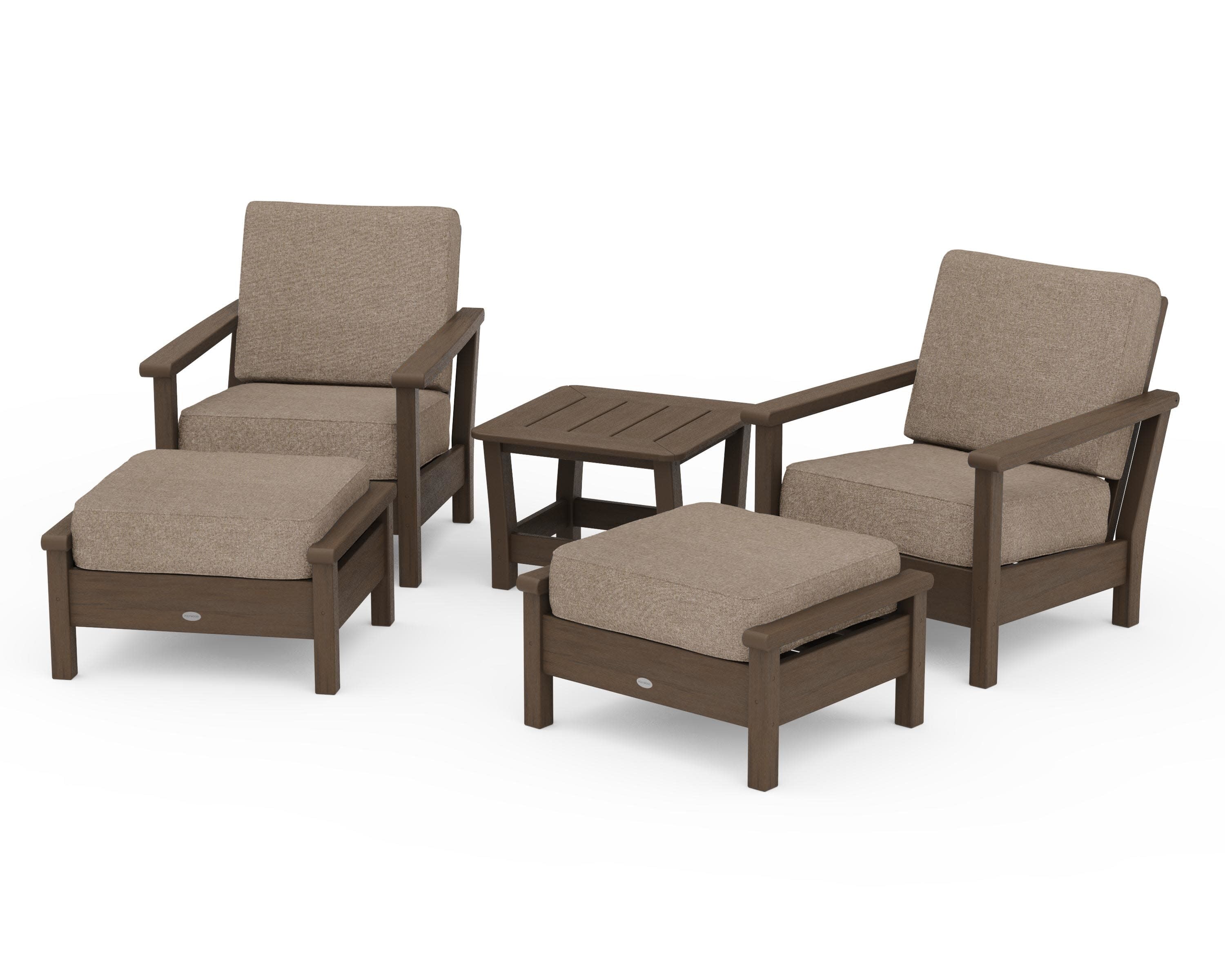Harbour 5-Piece Deep Seating Chair Set in Kona / Spiced Burlap