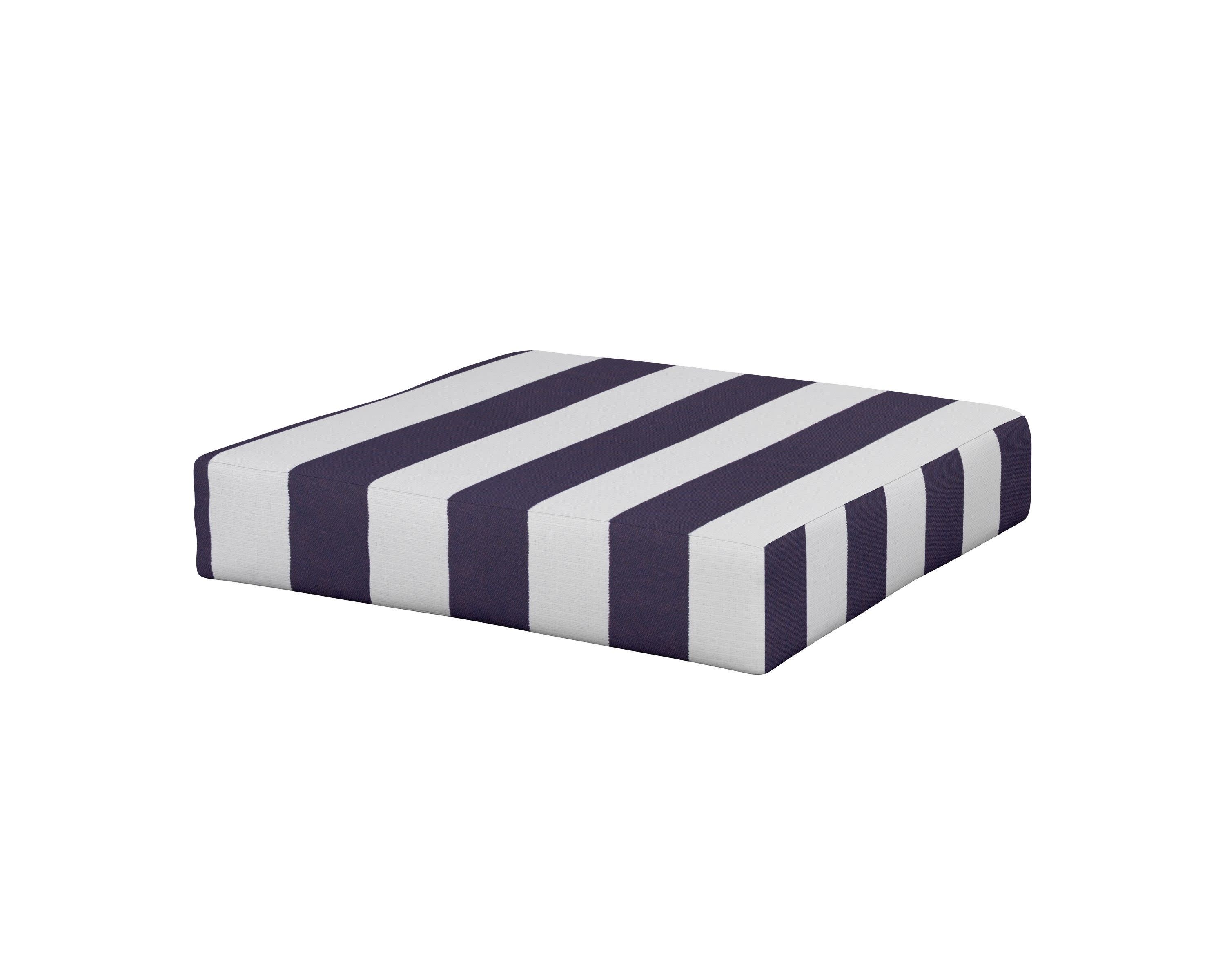 Vineyard Ottoman Cushion in Cabana Stripe Navy