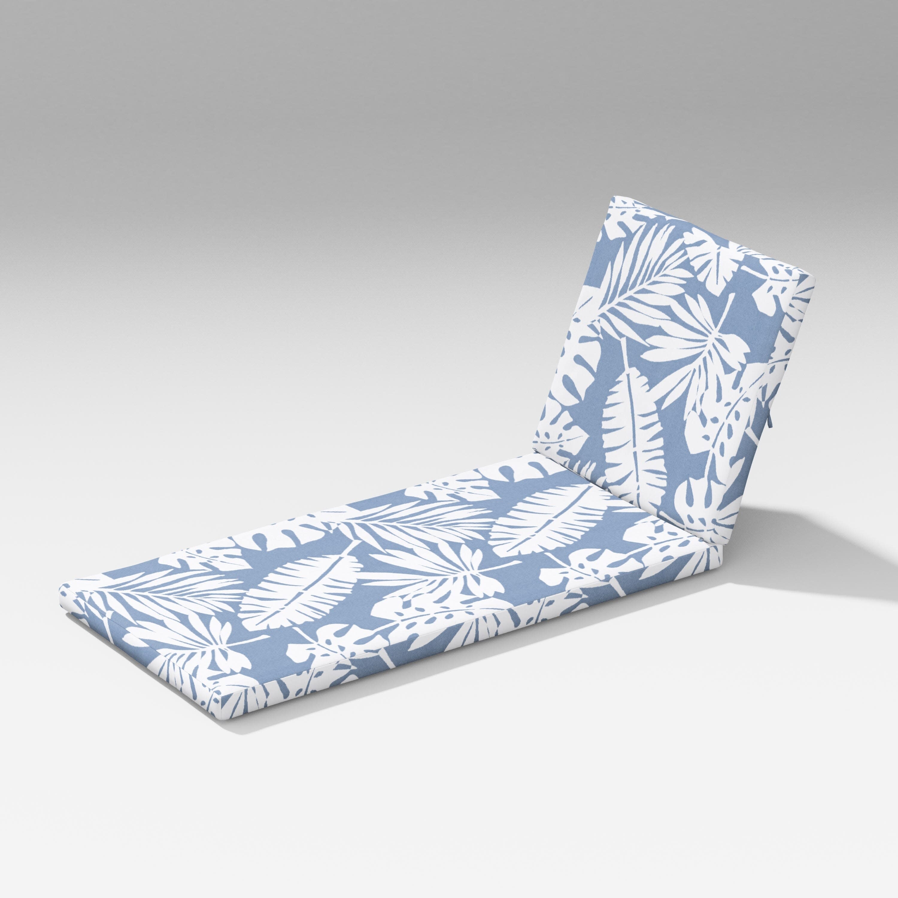 Latitude Chaise Lounge Full Cushion in Leaf Sky Blue