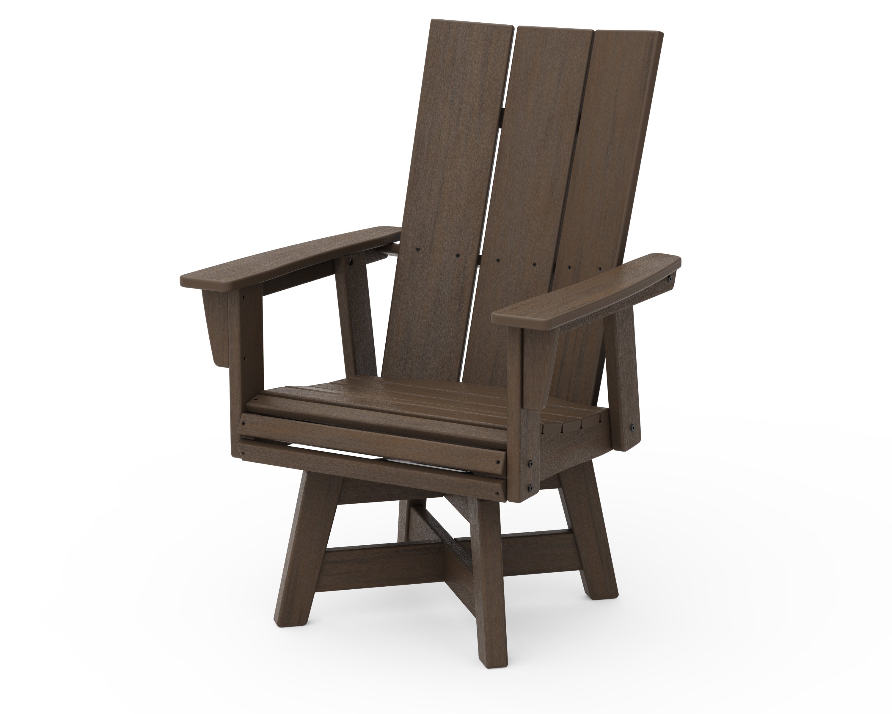 Modern Curveback Adirondack Swivel Dining Chair in Kona