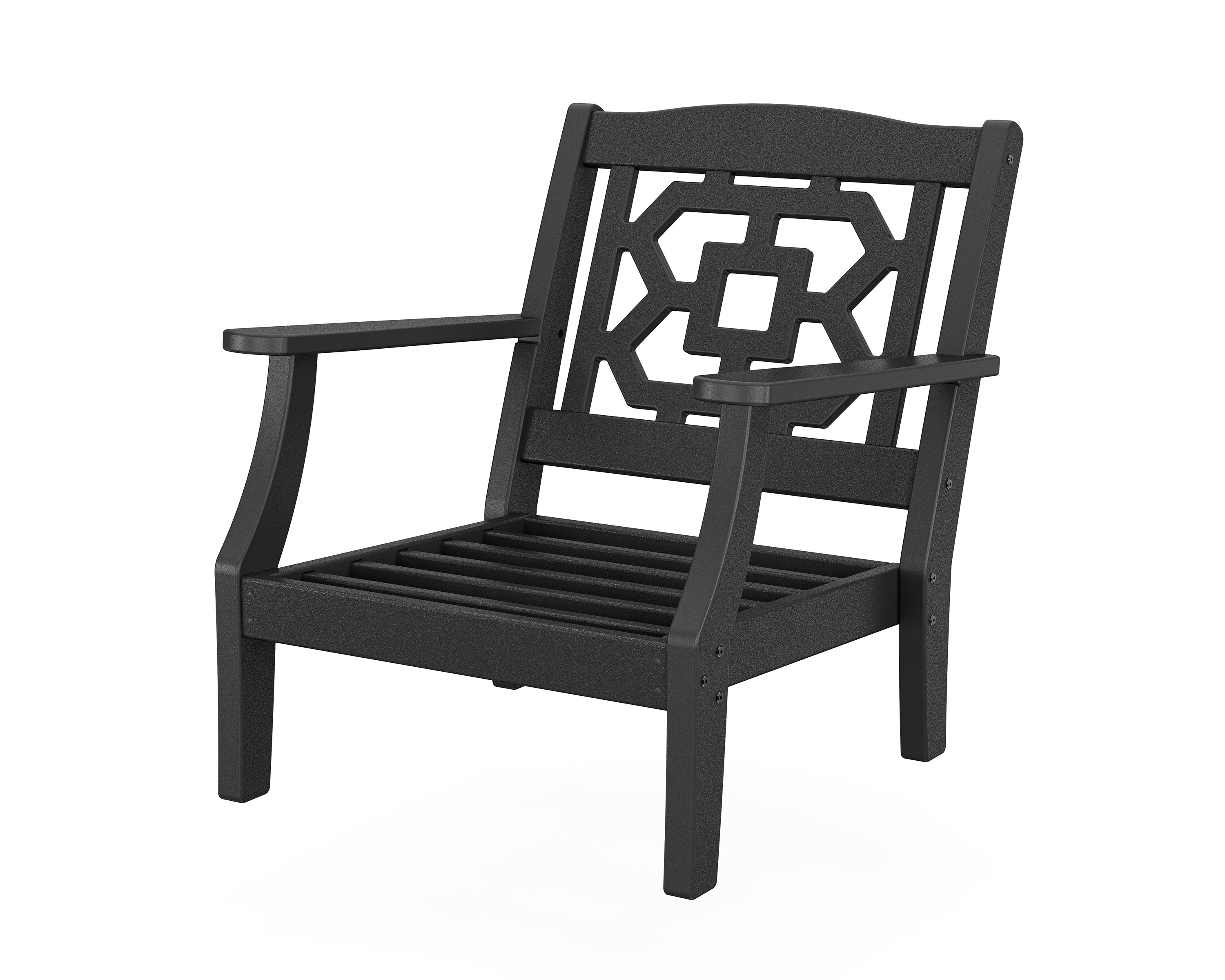 Chinoiserie Deep Seating Chair Frame in Black