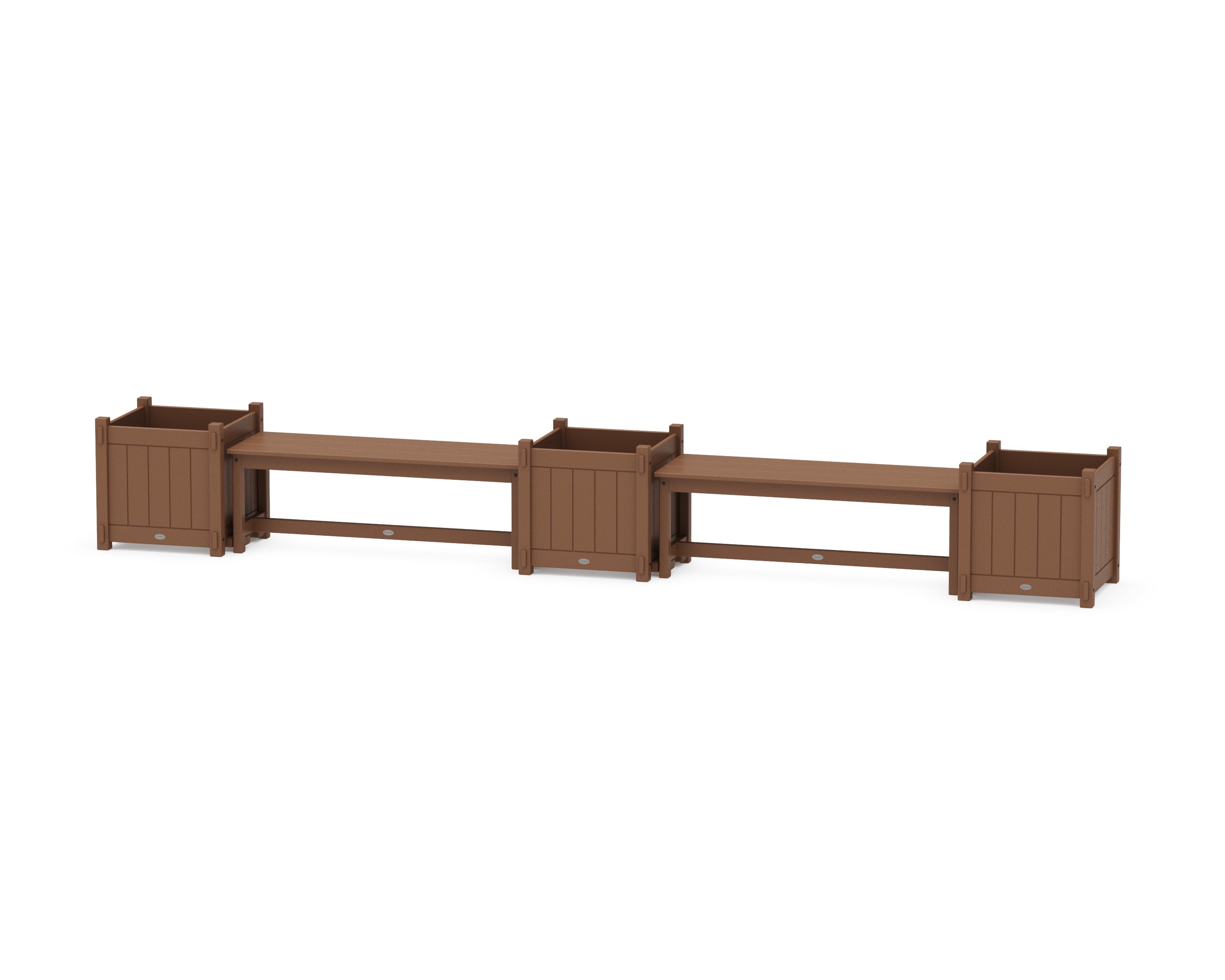 48" Vineyard Straight Double Planter Bench Set - Large in Teak