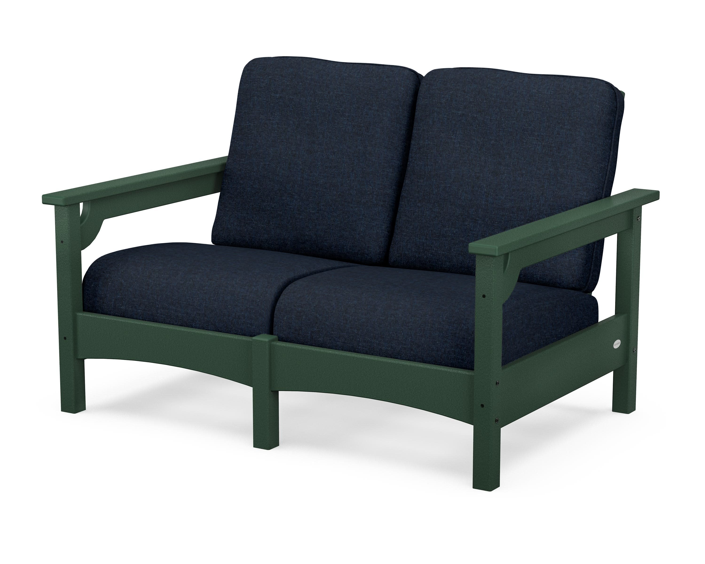 Club Loveseat in Green / Marine Indigo