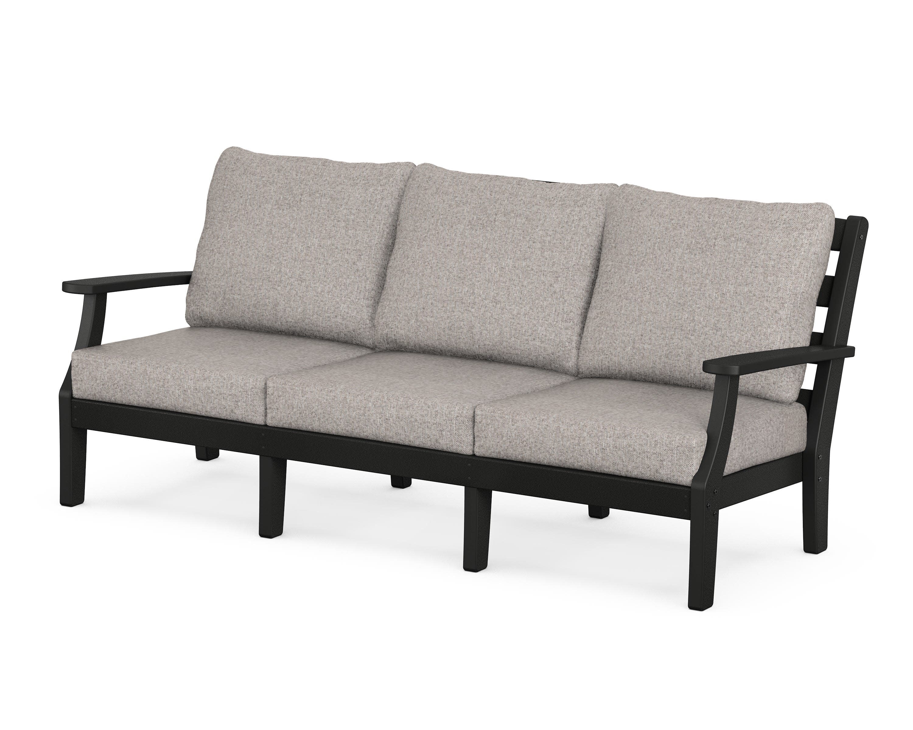 Chesapeake Deep Seating Sofa in Black / Weathered Tweed