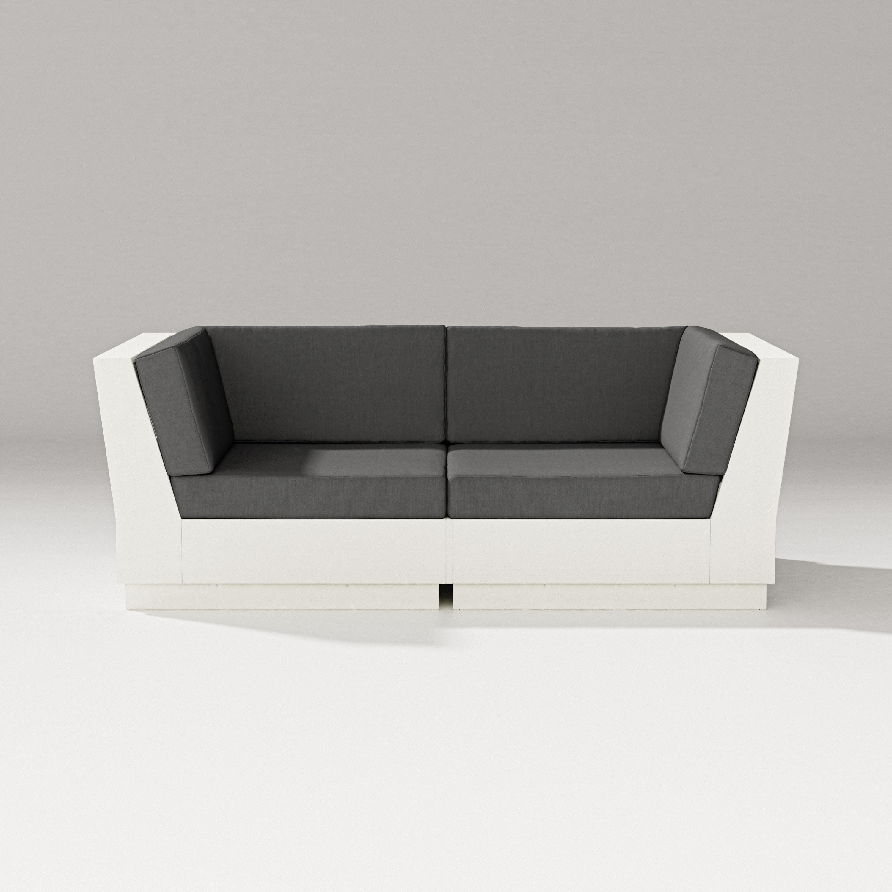 Elevate Loveseat Sectional in Vintage White / Spectrum Carbon