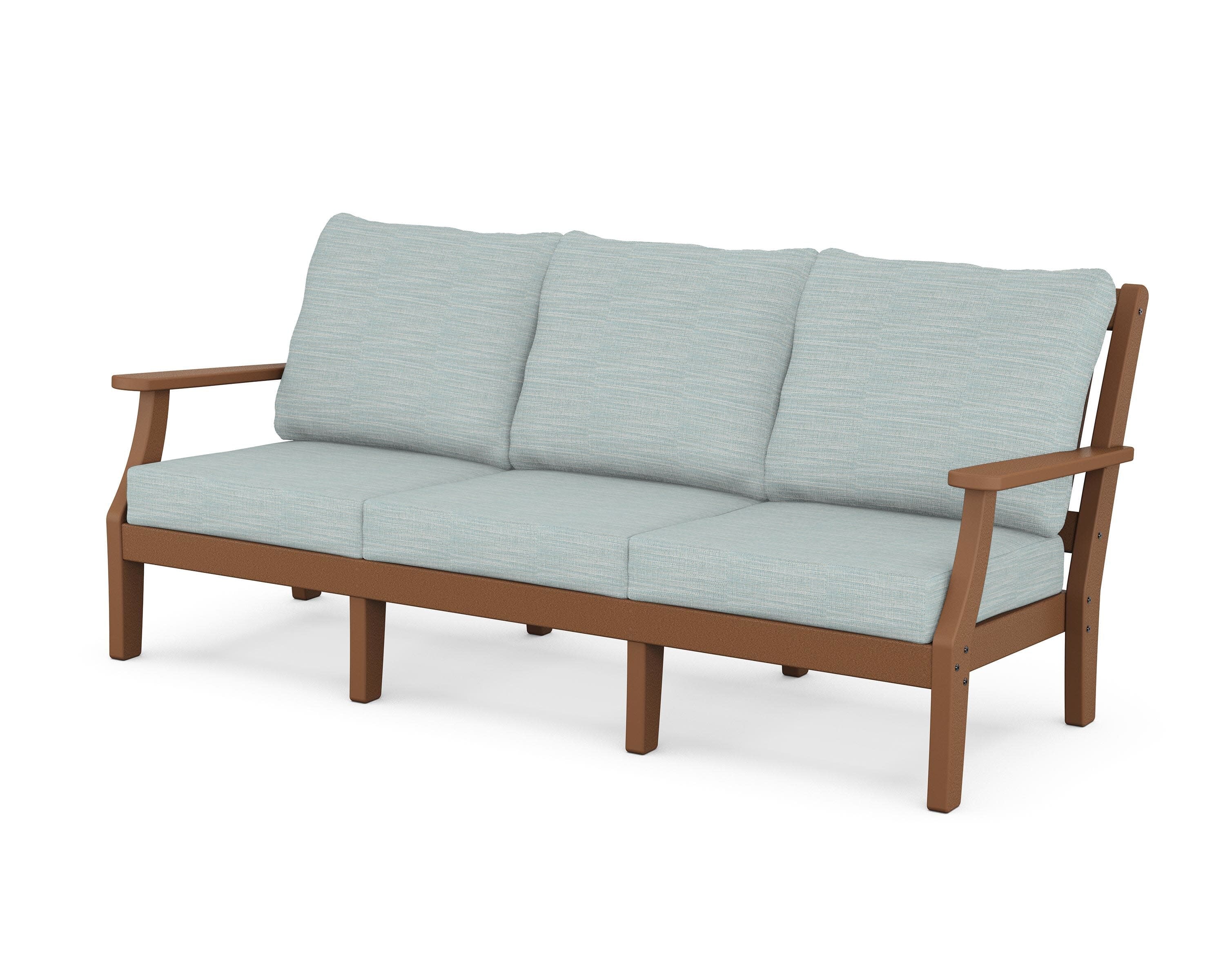 Chinoiserie Deep Seating Sofa in Teak / Soothe Mist