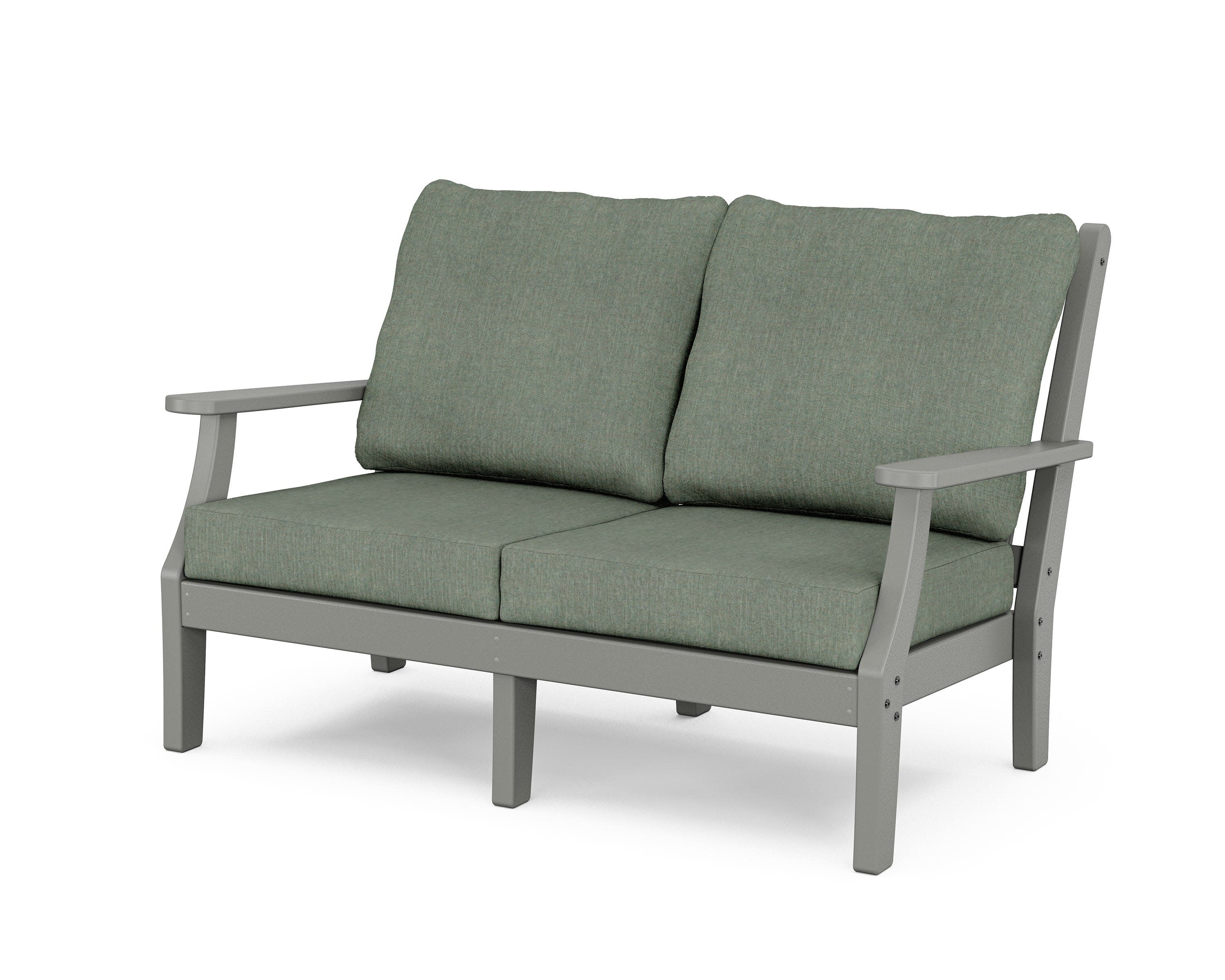 Wovendale Deep Seating Loveseat in Slate Grey / Cast Sage