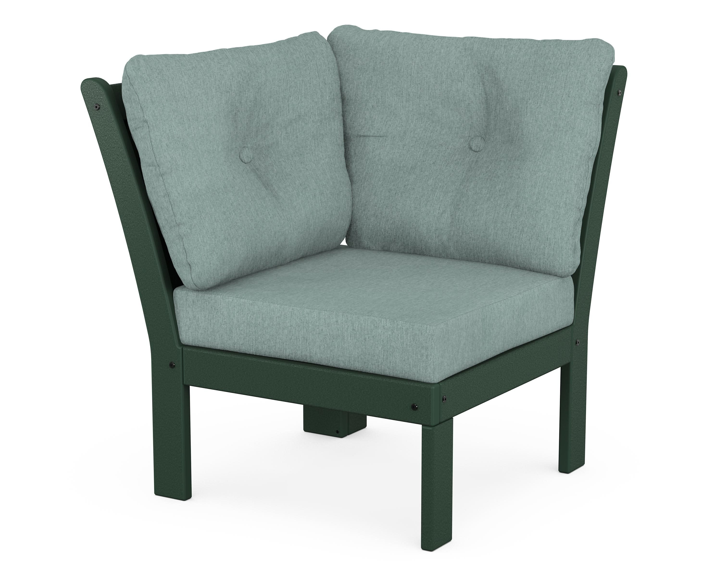 Vineyard Modular Corner Chair in Green / Glacier Spa