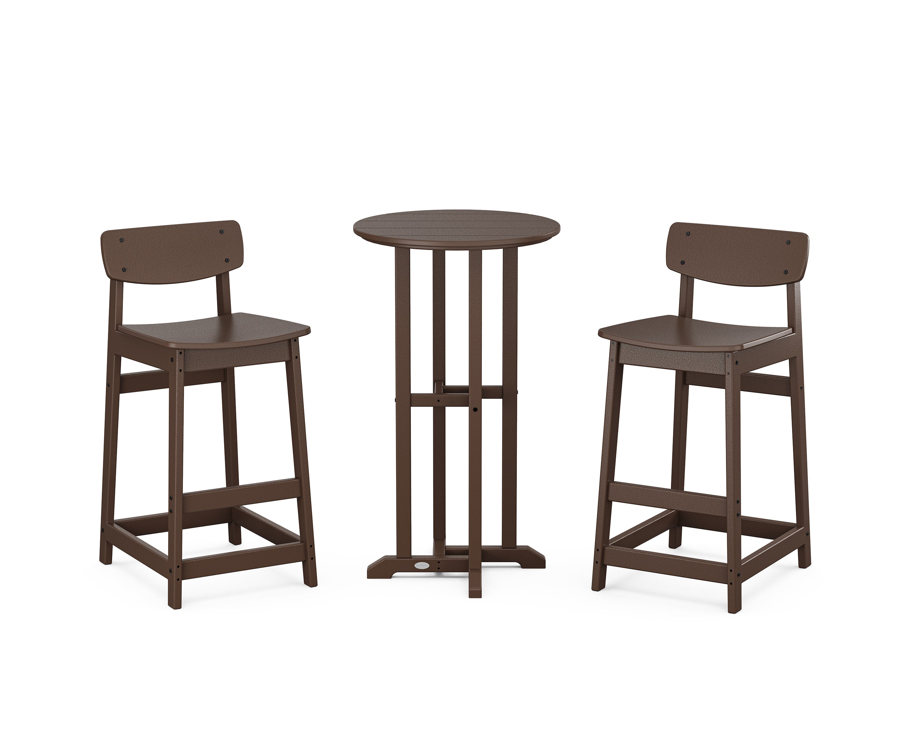 Modern Studio Urban Lowback Bar Chair 3-Piece Bistro Set in Mahogany