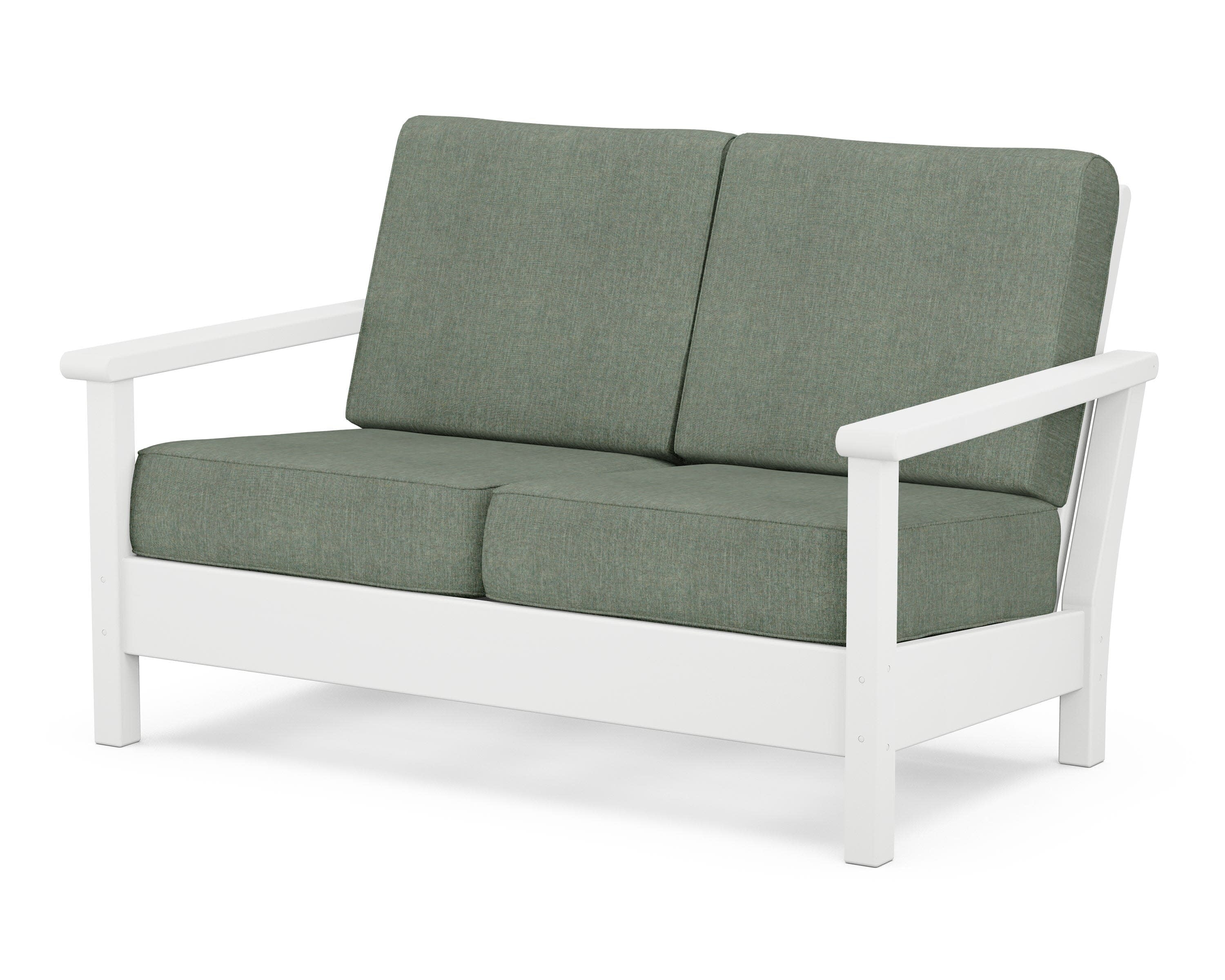Harbour Deep Seating Loveseat in White / Cast Sage
