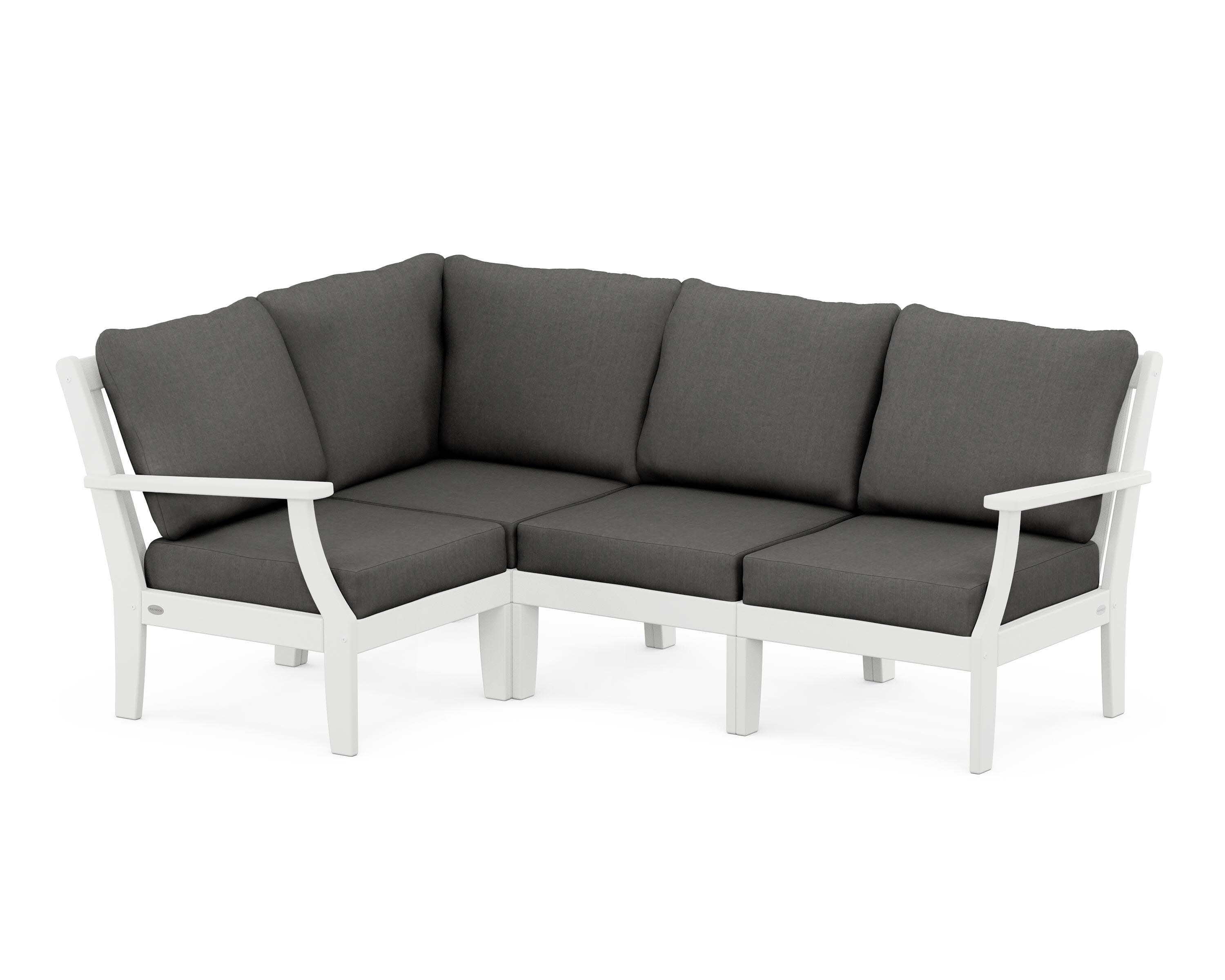 Braxton Modular 4-Piece Deep Seating Set in White / Spectrum Carbon