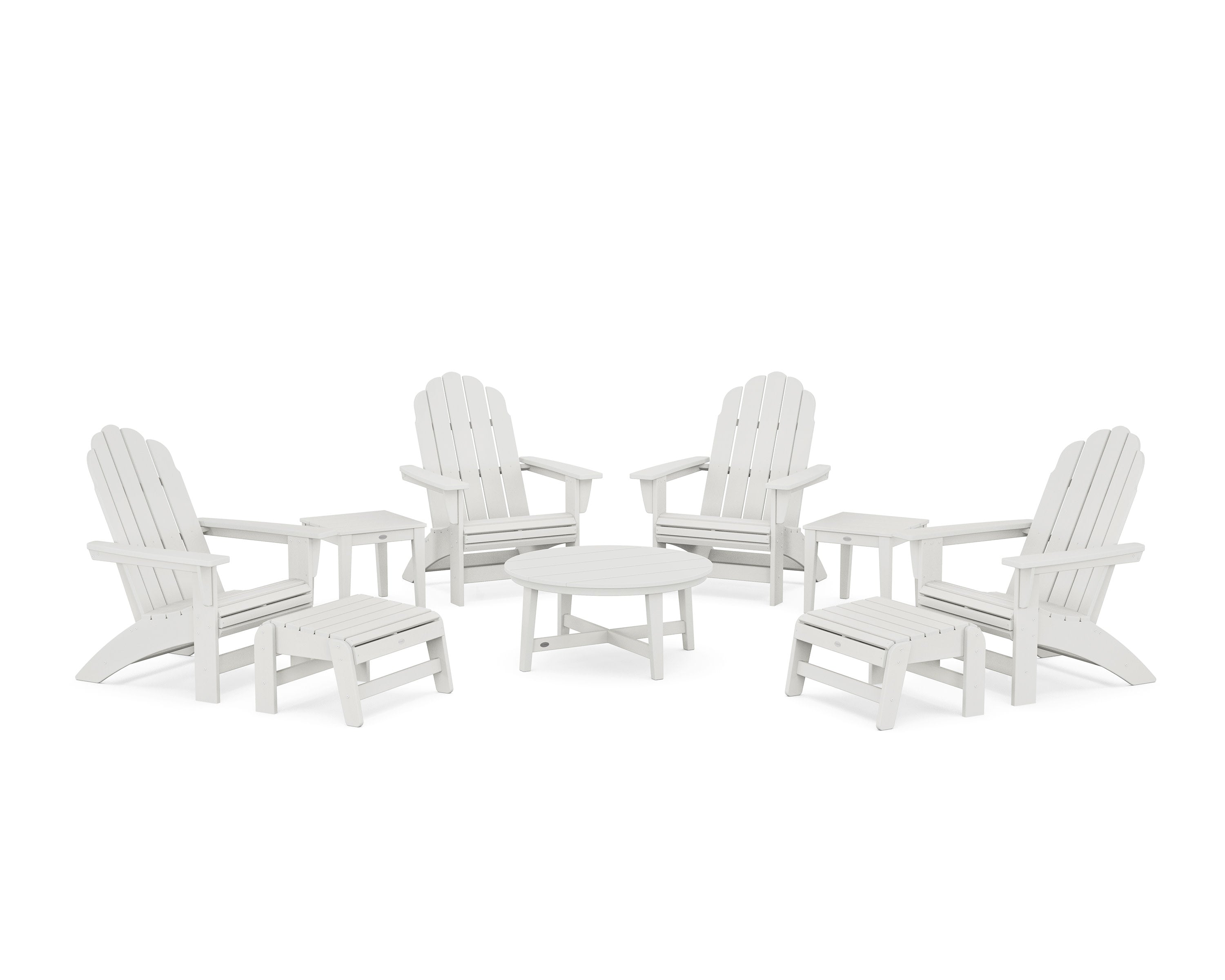 Vineyard Grand Adirondack 9-Piece Conversation Set in Vintage White