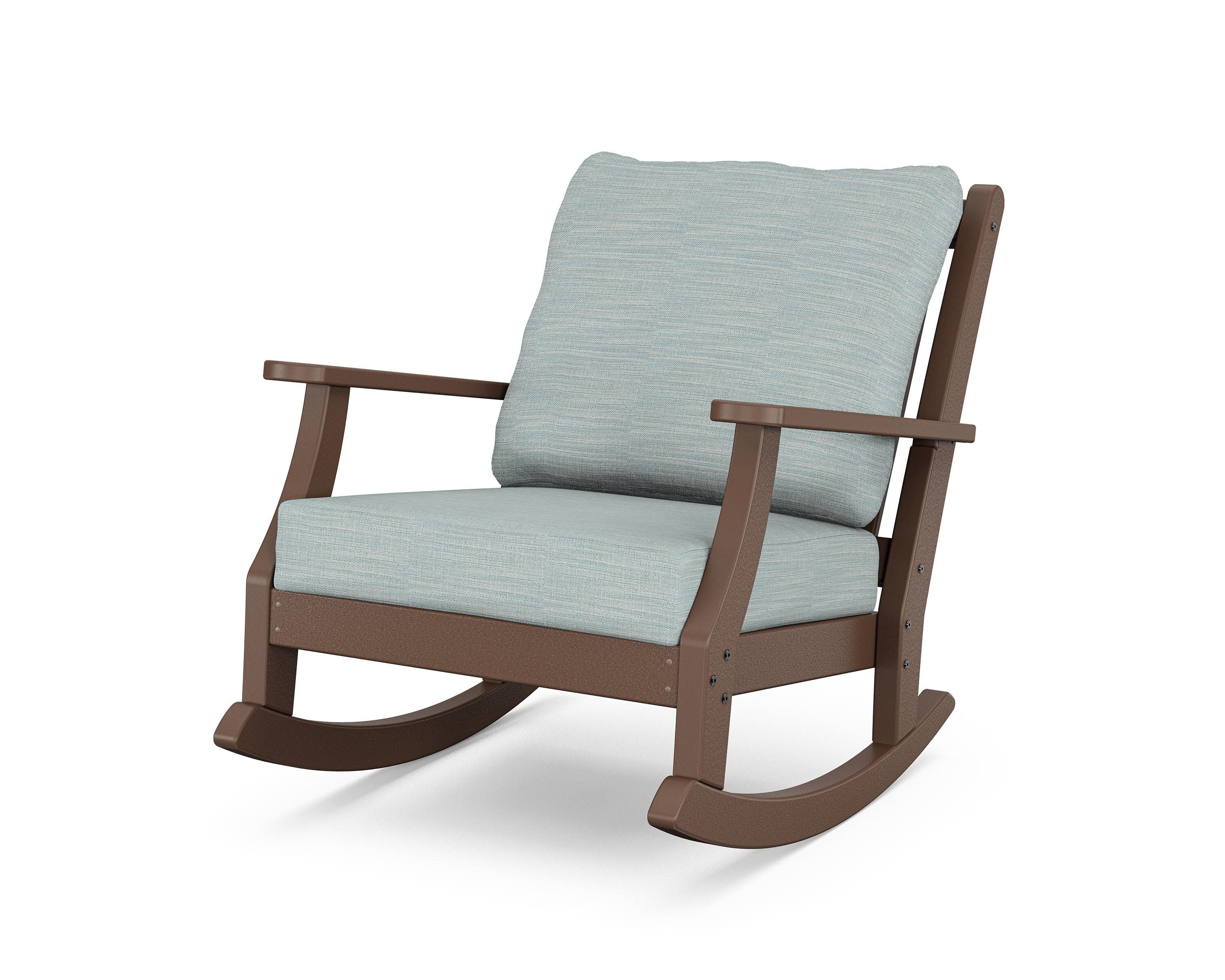 Wovendale Deep Seating Rocking Chair in Mahogany / Soothe Mist