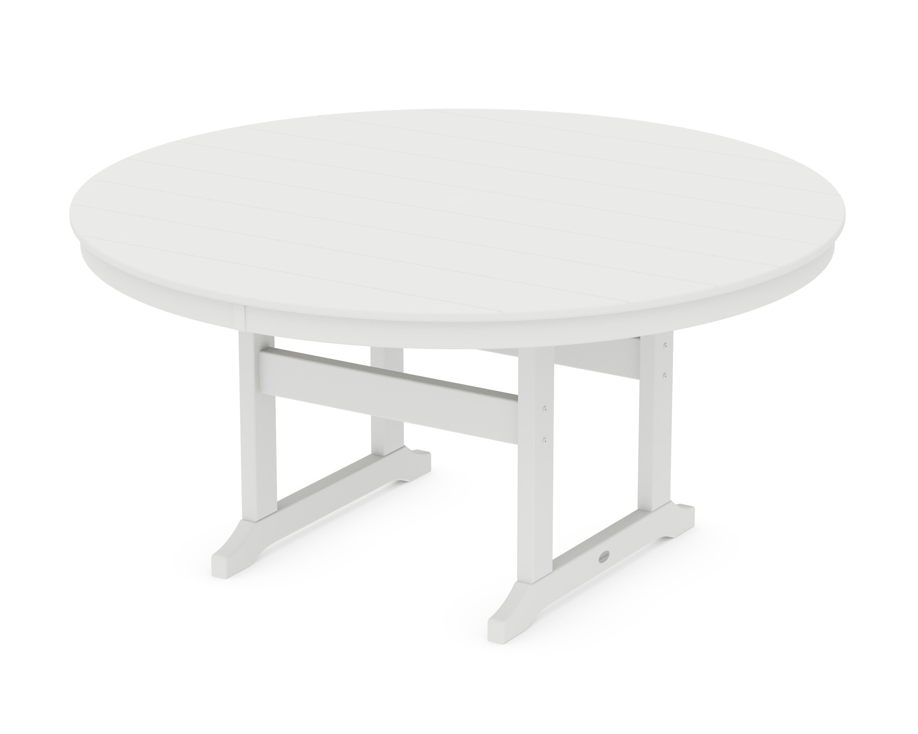 60" Round Farmhouse Dining Table in White