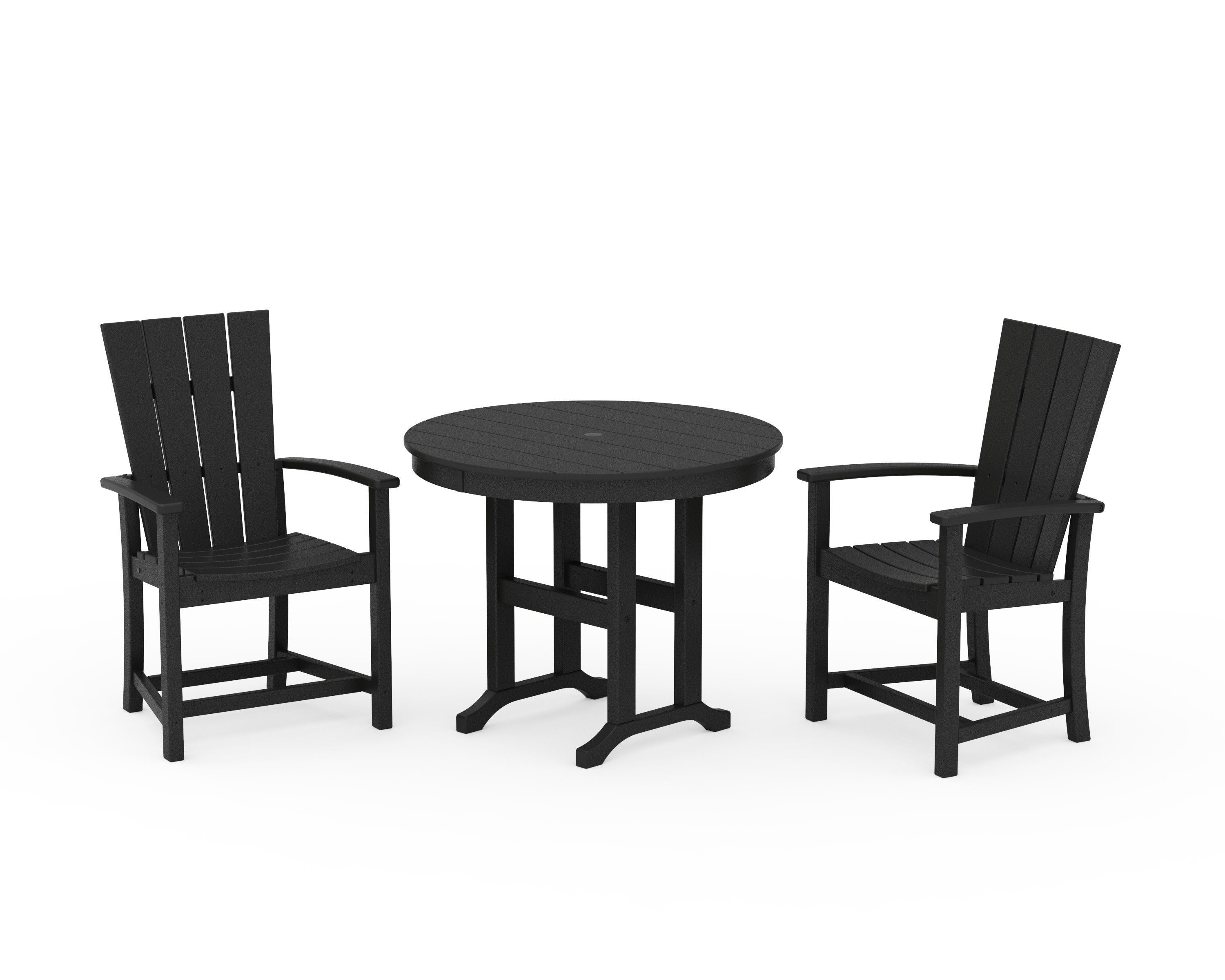 Quattro 3-Piece Round Farmhouse Dining Set in Black