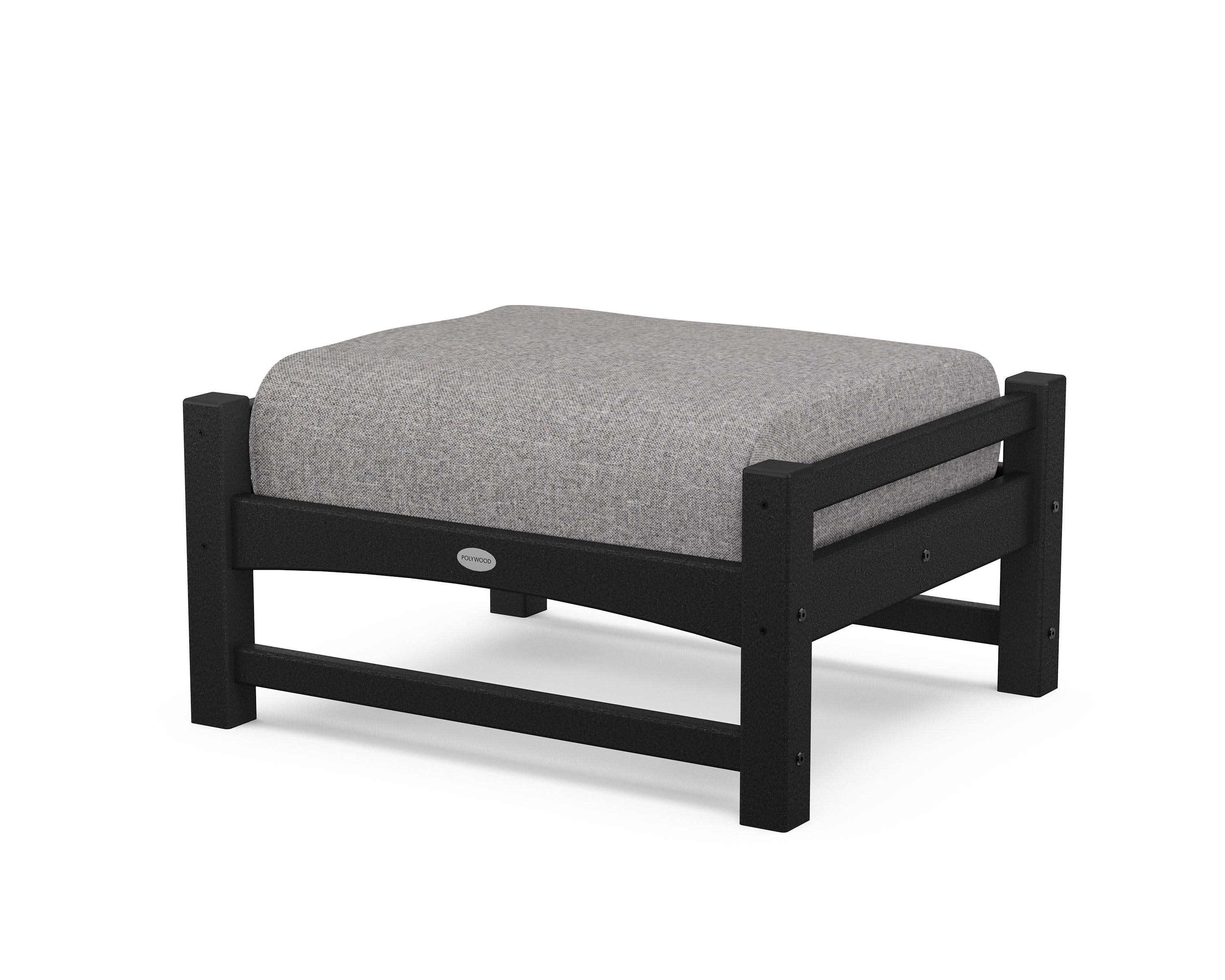 Club Ottoman in Black / Grey Mist