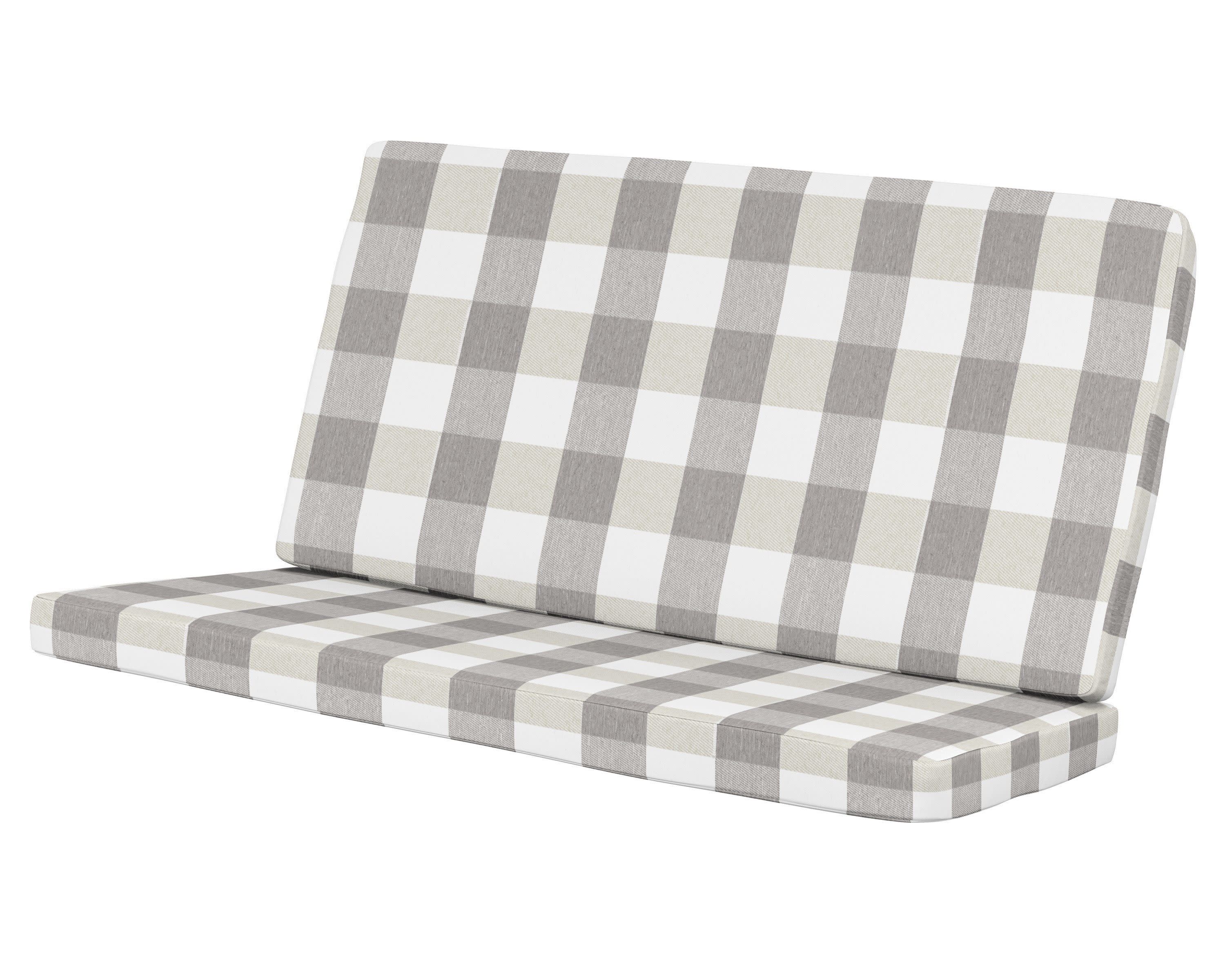 Modern Loveseat Cushion in Buffalo Plaid Grey Mist