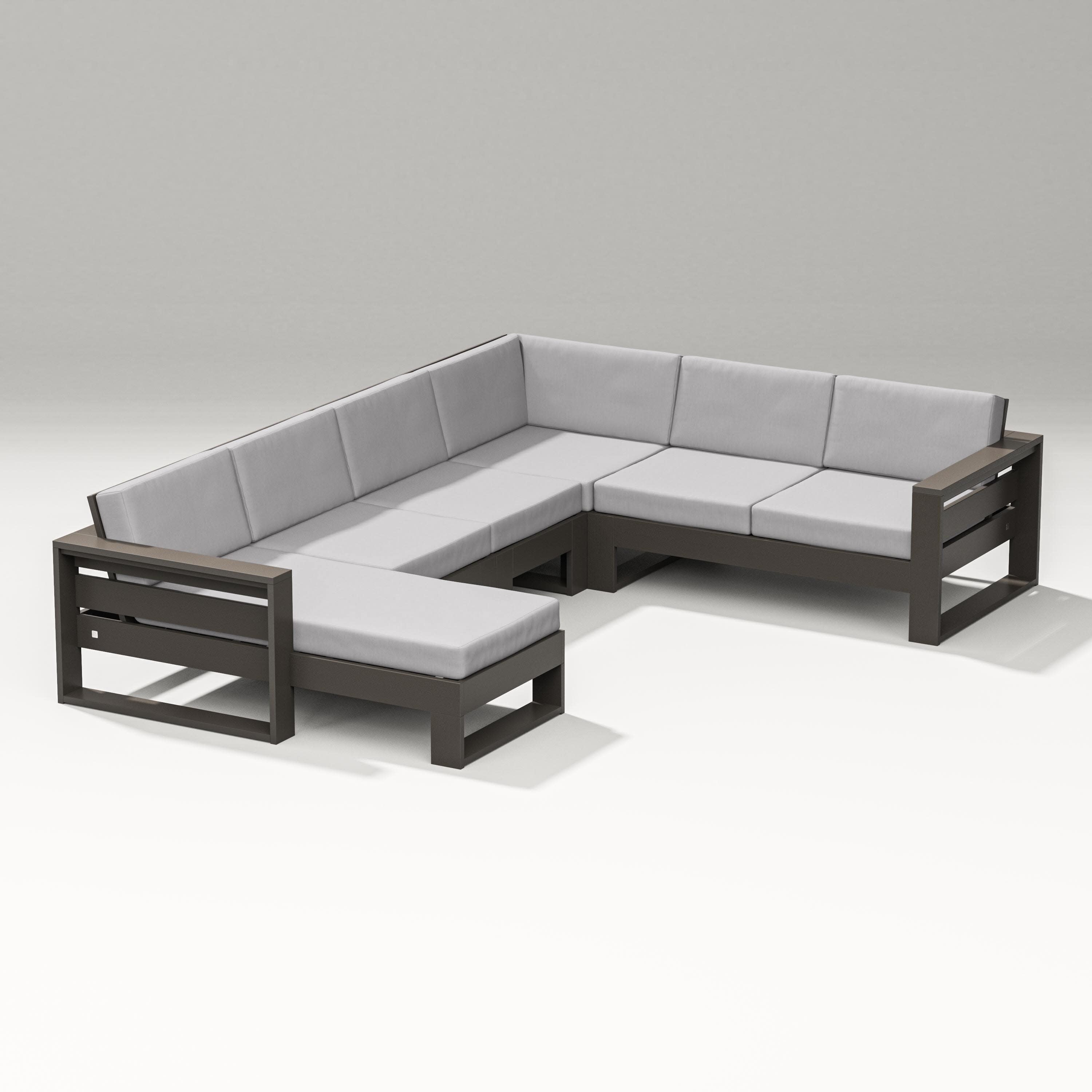 Latitude Corner Sectional with Left Chaise in Vintage Coffee / Granite