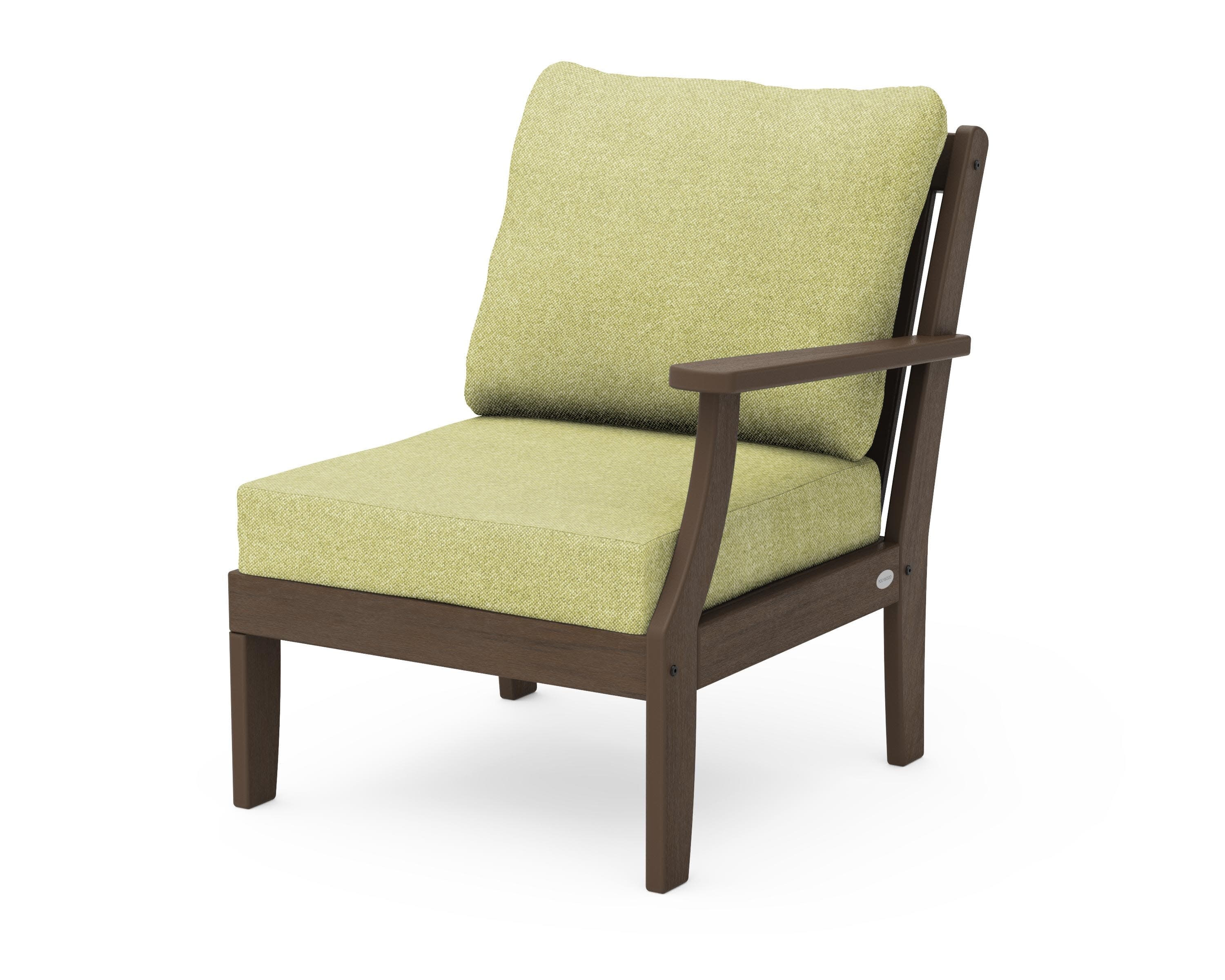 Braxton Modular Right Arm Chair in Kona / Chartreuse Boucle