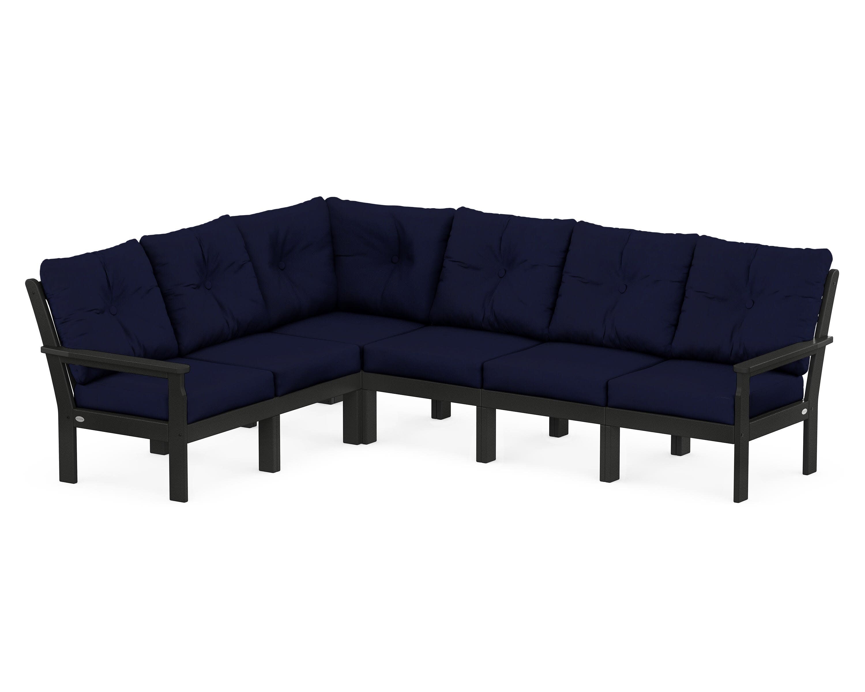 Vineyard 6-Piece Sectional in Black / Navy