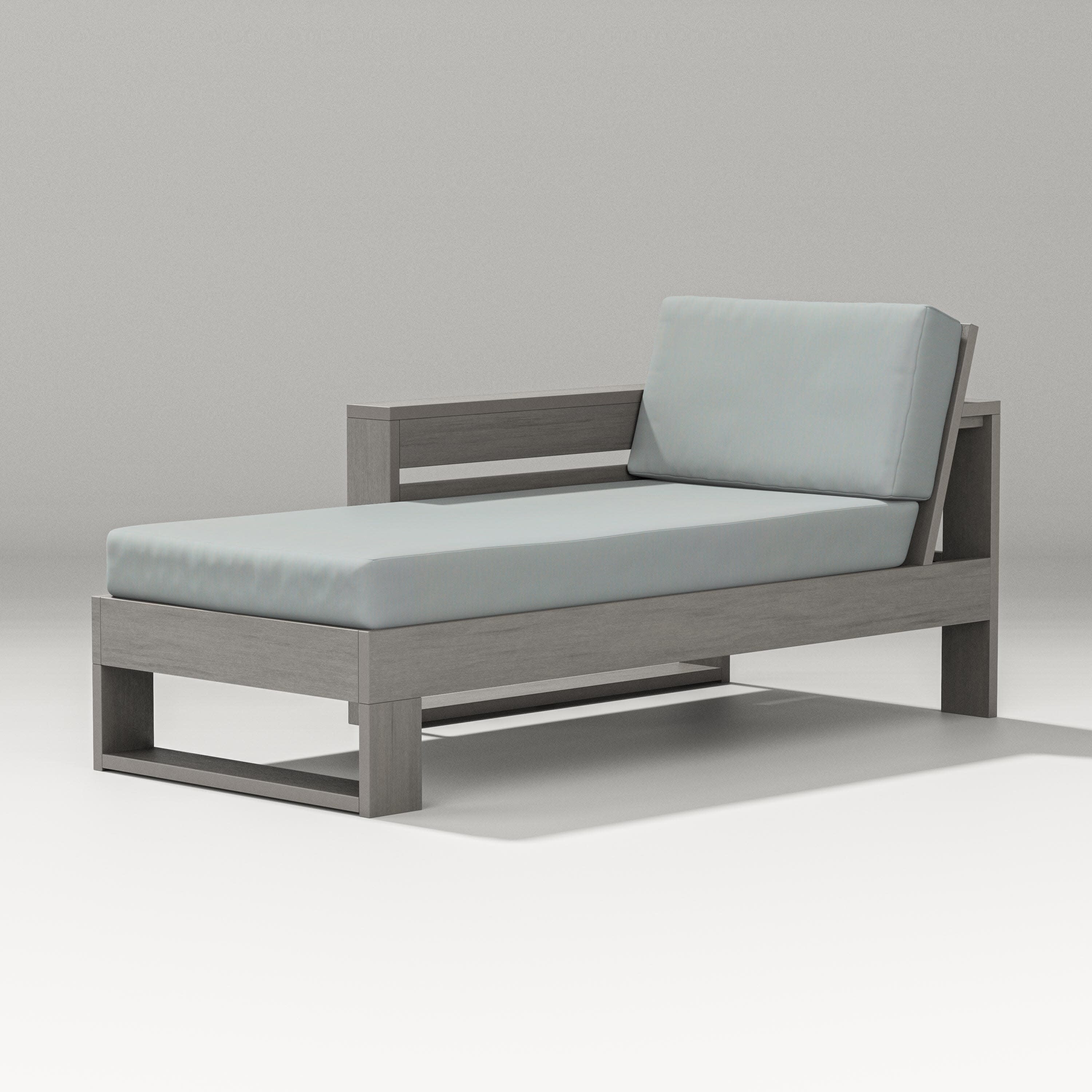 Latitude Modular Left Arm Chaise in Driftwood / Spa