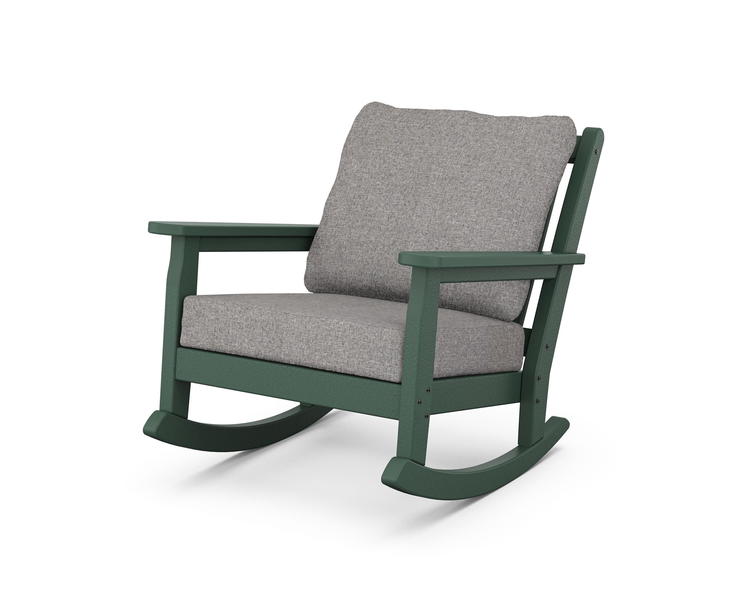 Chippendale Deep Seating Rocking Chair in Green / Grey Mist